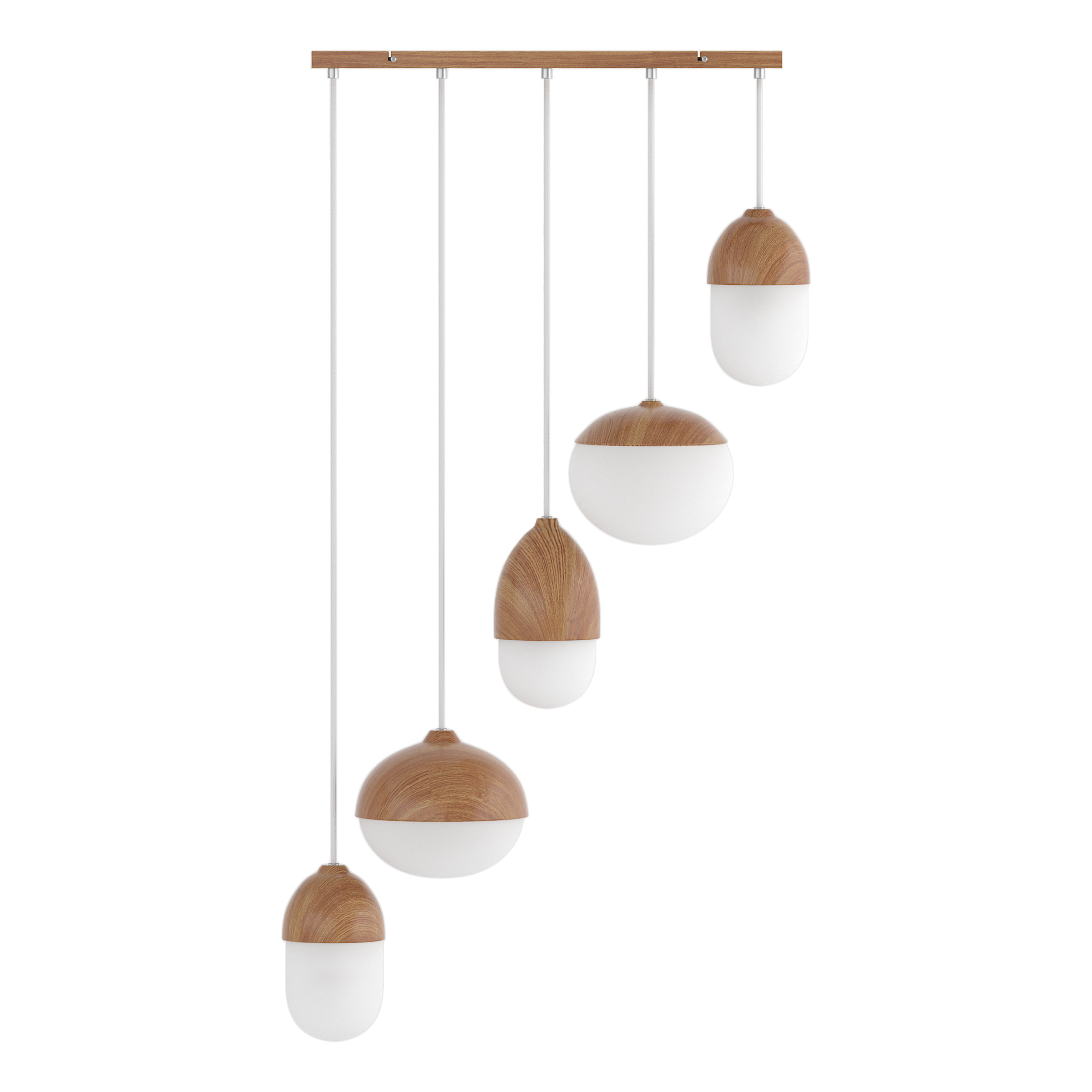 5-Light Pendant Light MENTY Type C Opal Glass Iron