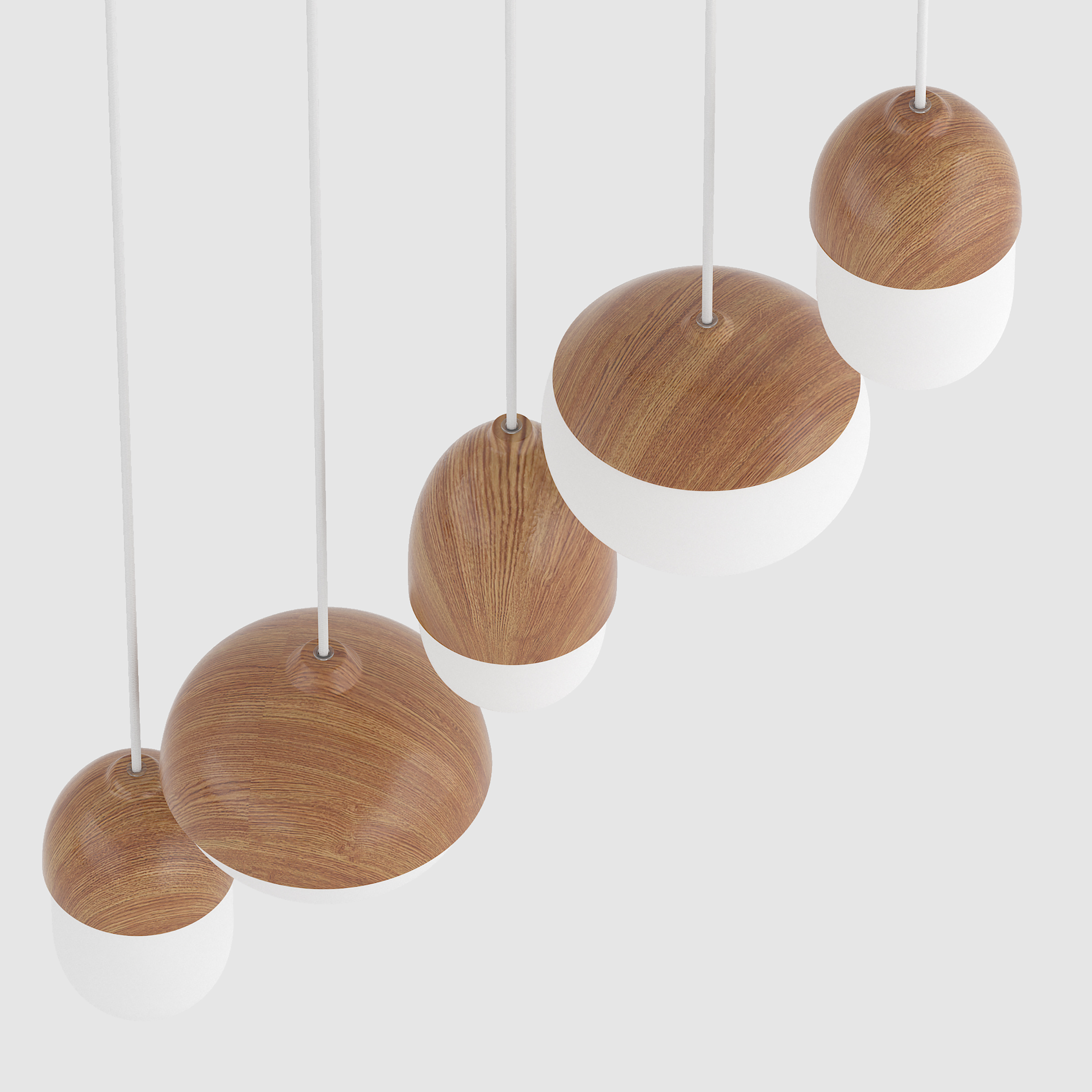 5-Light Pendant Light MENTY Type C Opal Glass Iron
