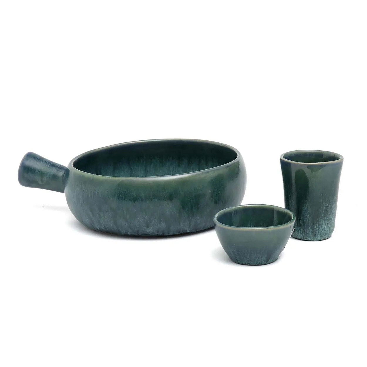 Aqua-Auflaufform mit Griff Blau