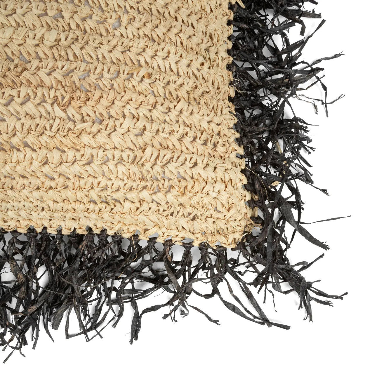 The Raffia Pillowcase Nature Black 60x60cm