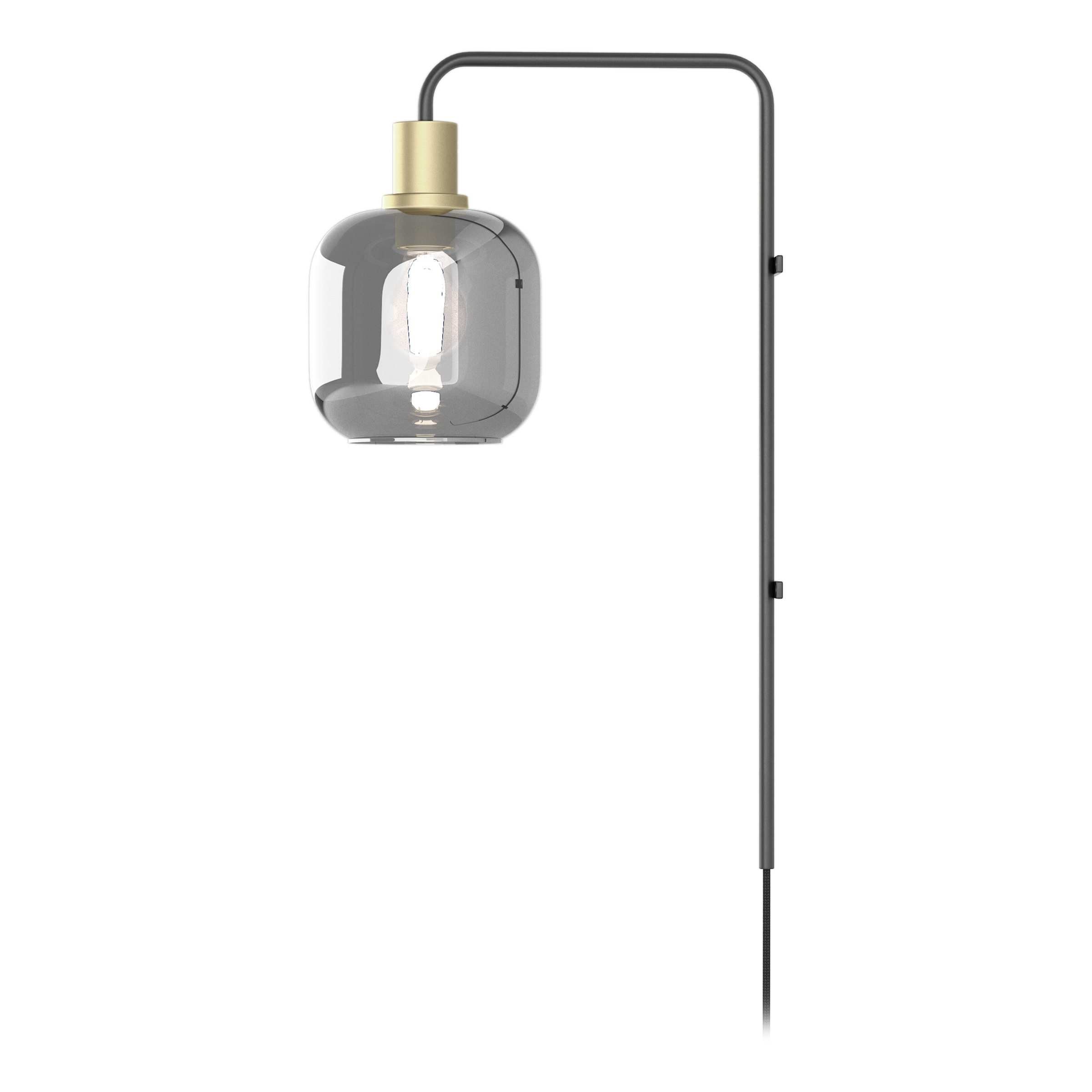 1-Flammig Mome Wandleuchte Rauchglas Eisen