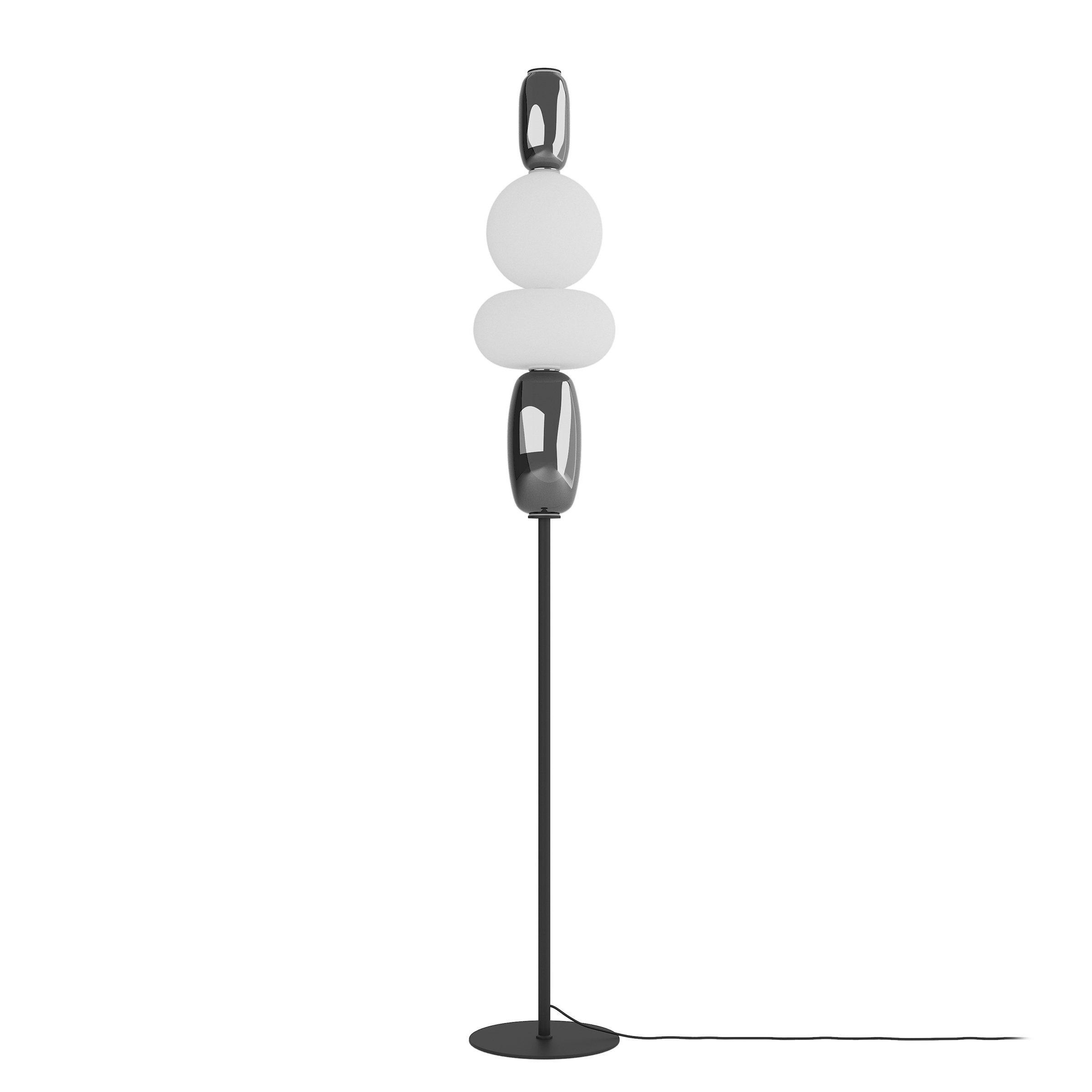 Drea floor lamp Glass Iron Black Grey