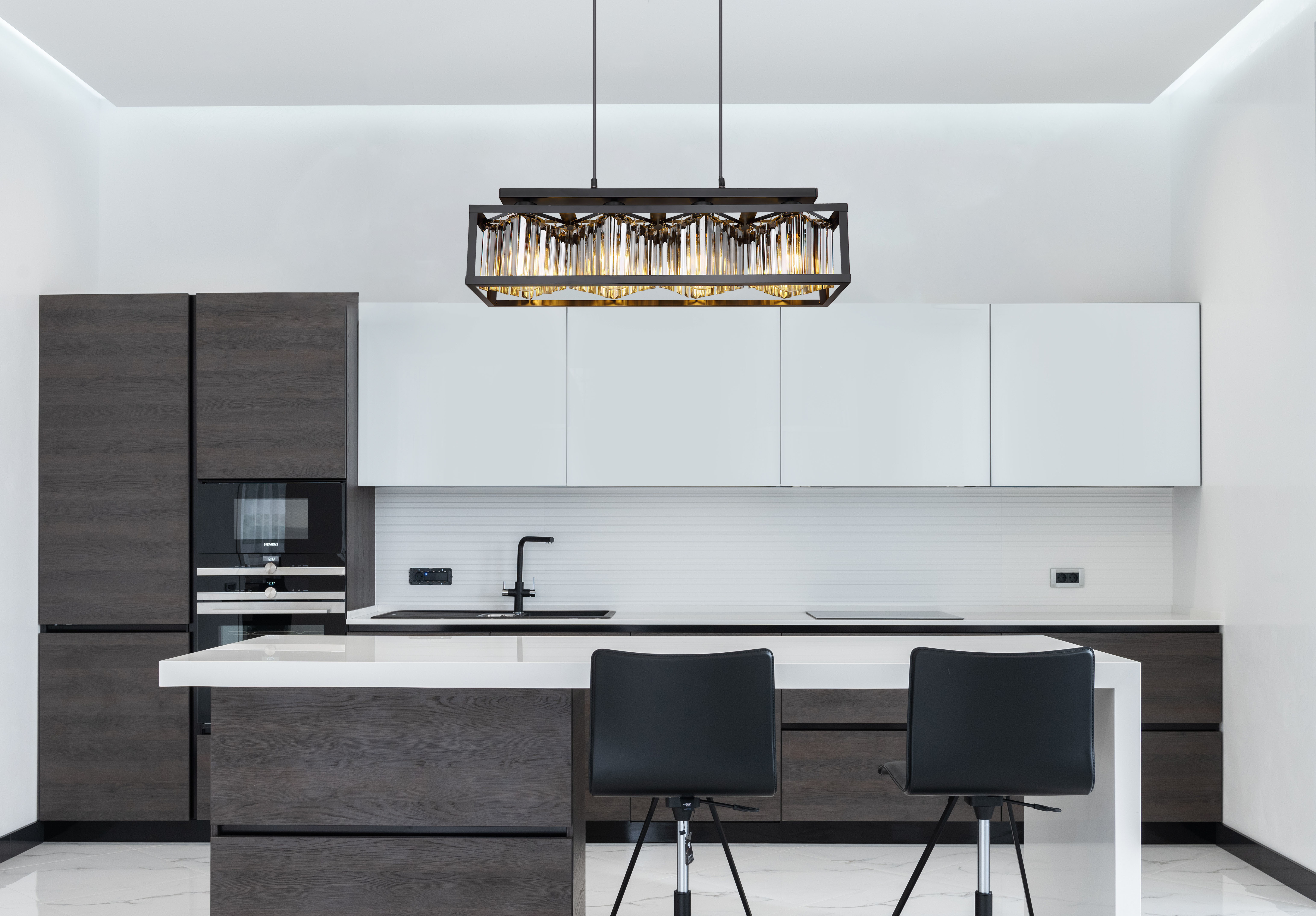 4-Flame Pendant Lamp Mathilde Smoked Glass Iron