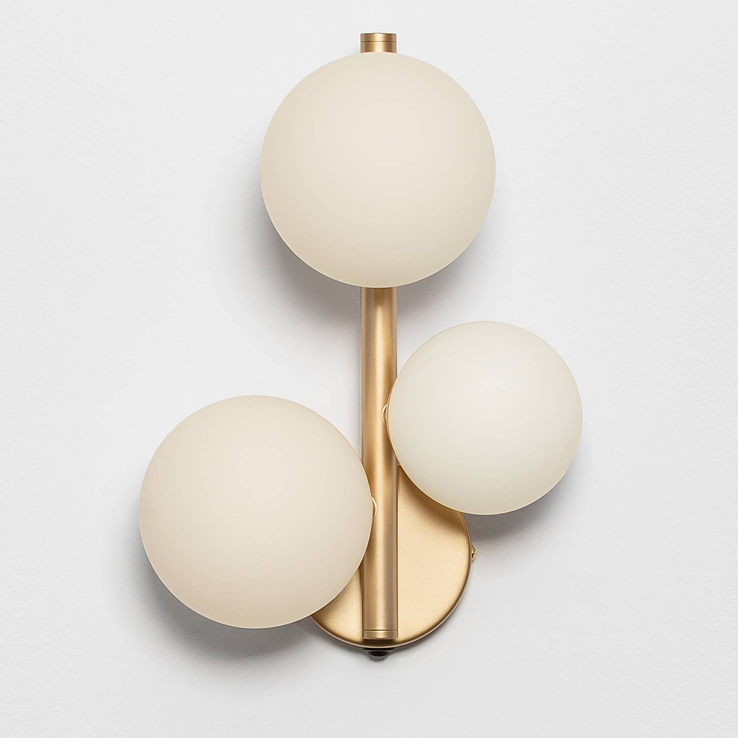 3-light Odillia Type A Wall Light Clear Glass Aluminium Gold