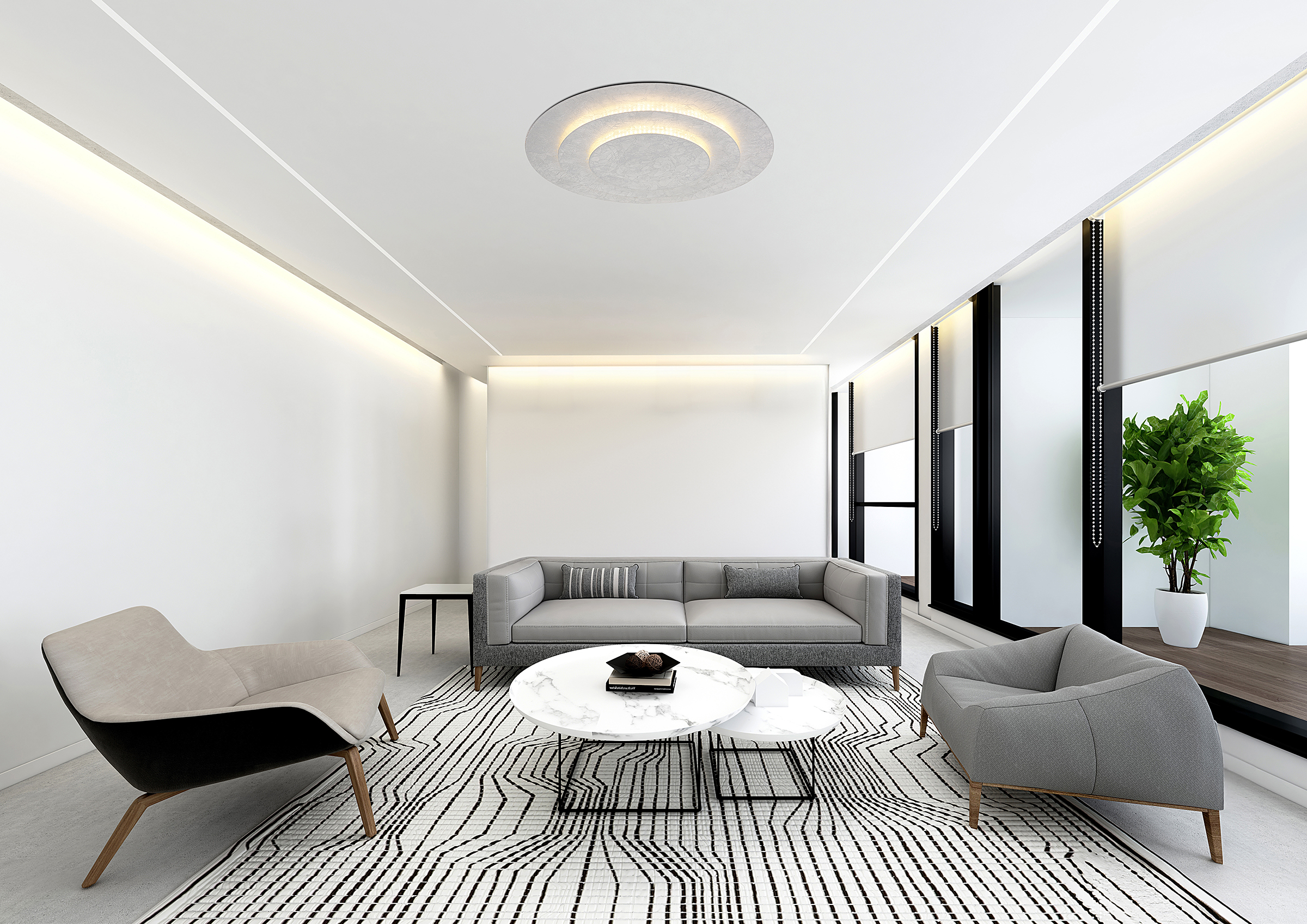 1-Flammig Heda LED-Deckenleuchte Eisen ⌀49cm