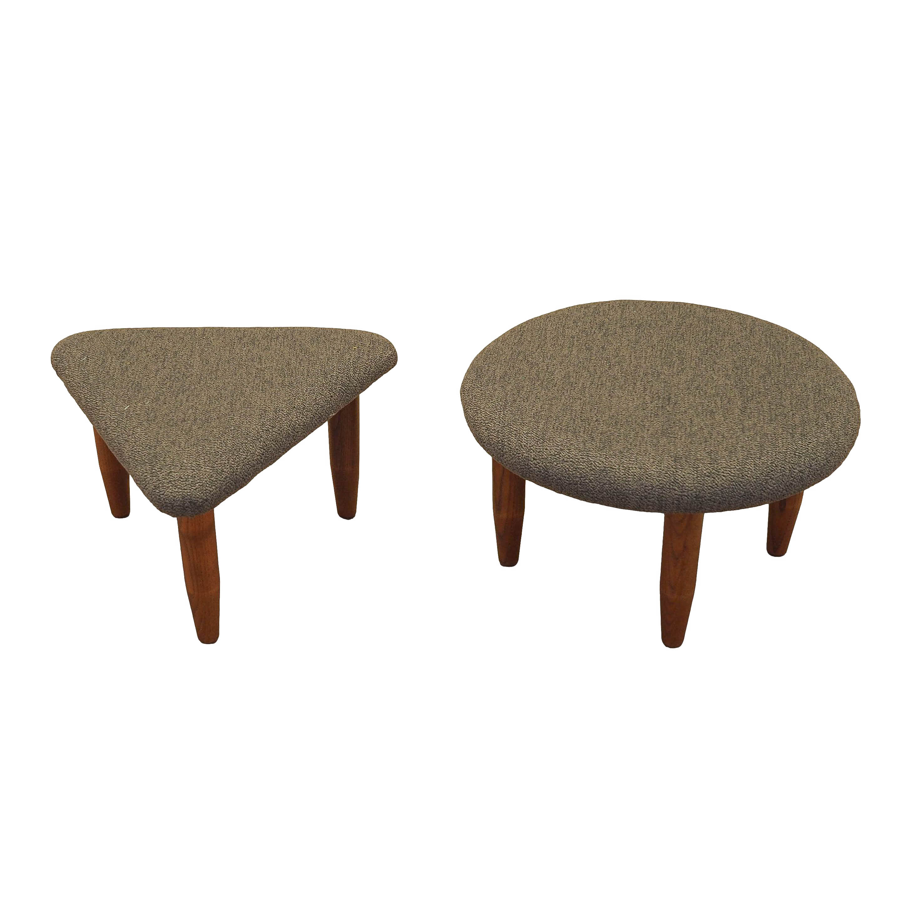 2-piece stool set brown 1990s