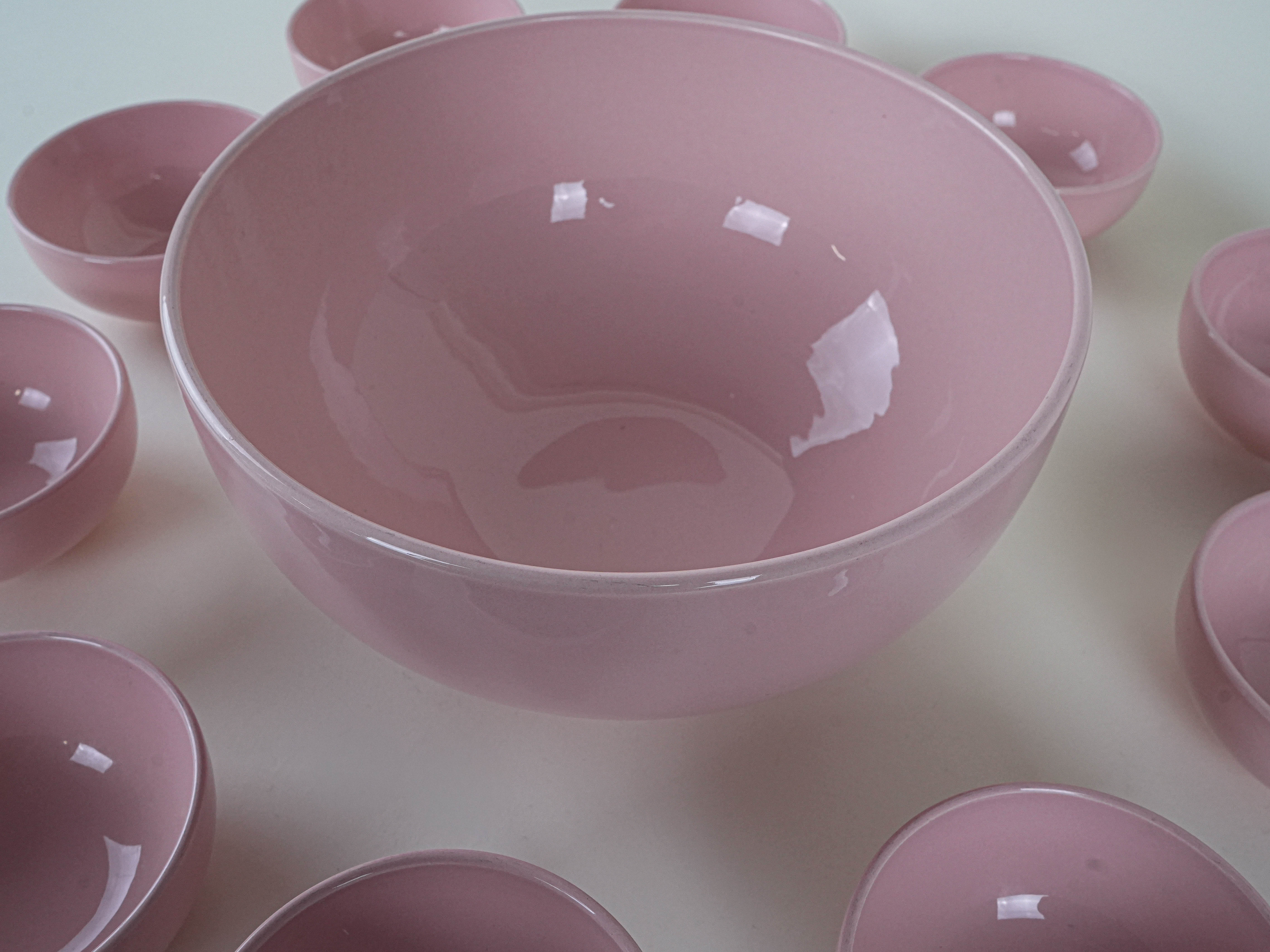 Ceramic bowl set Pink 1990s