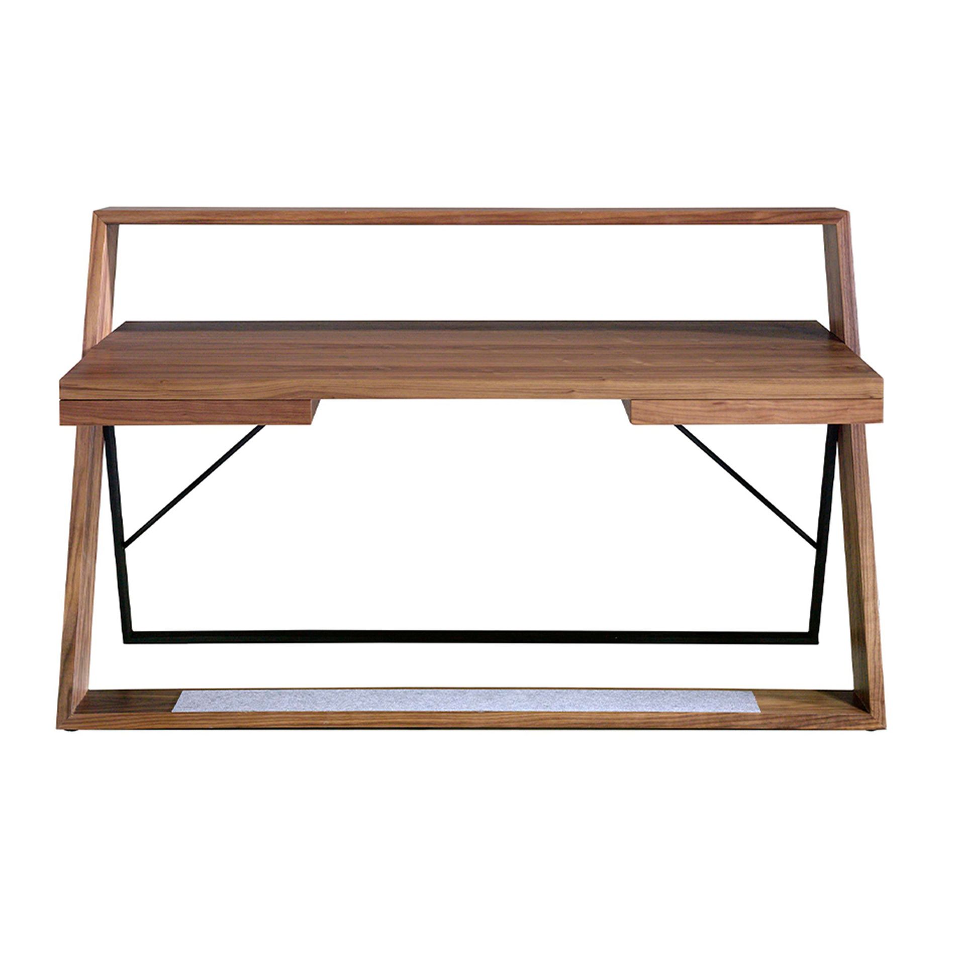 Walnut and black steel desk 3216