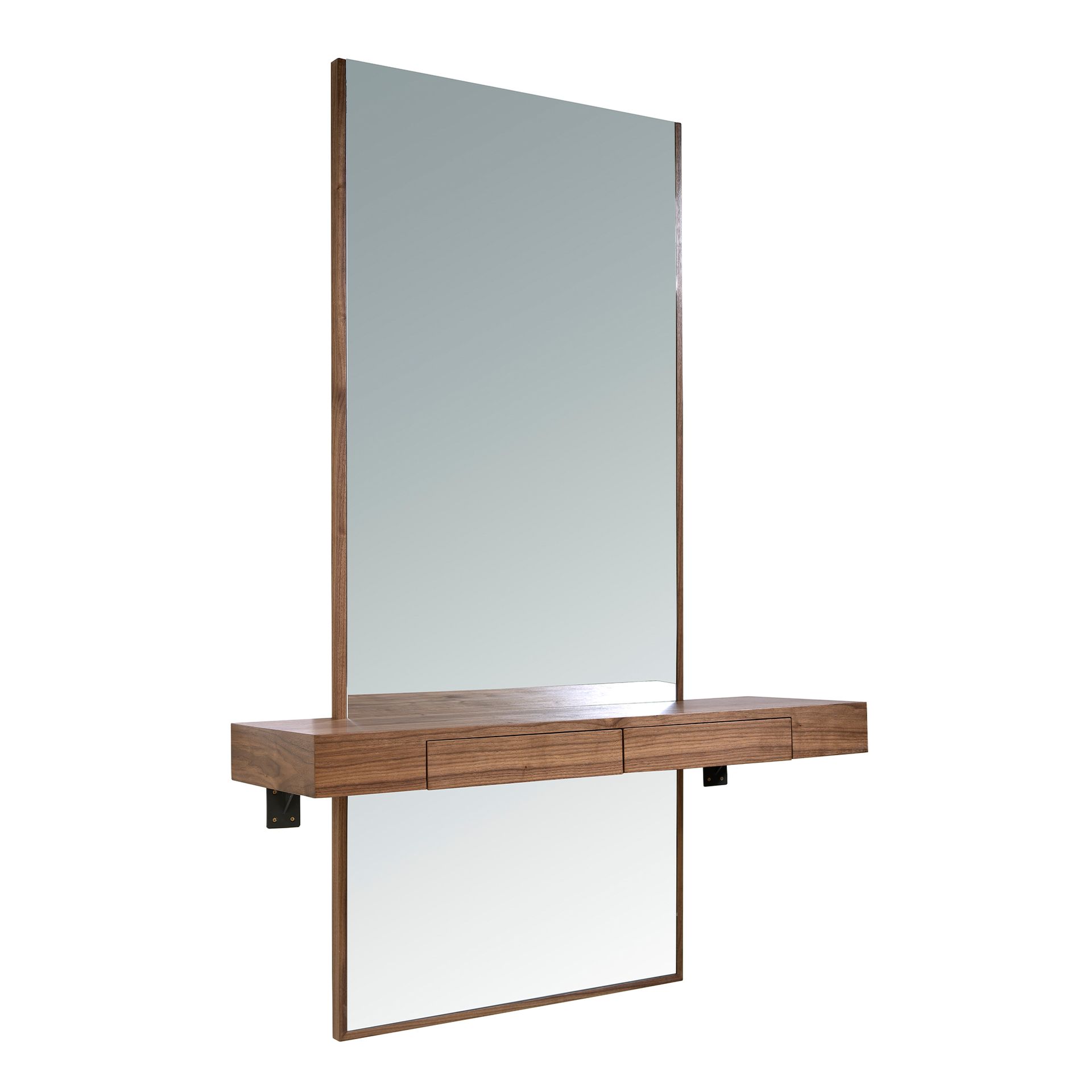 Rectangular walnut wall mirror 3235