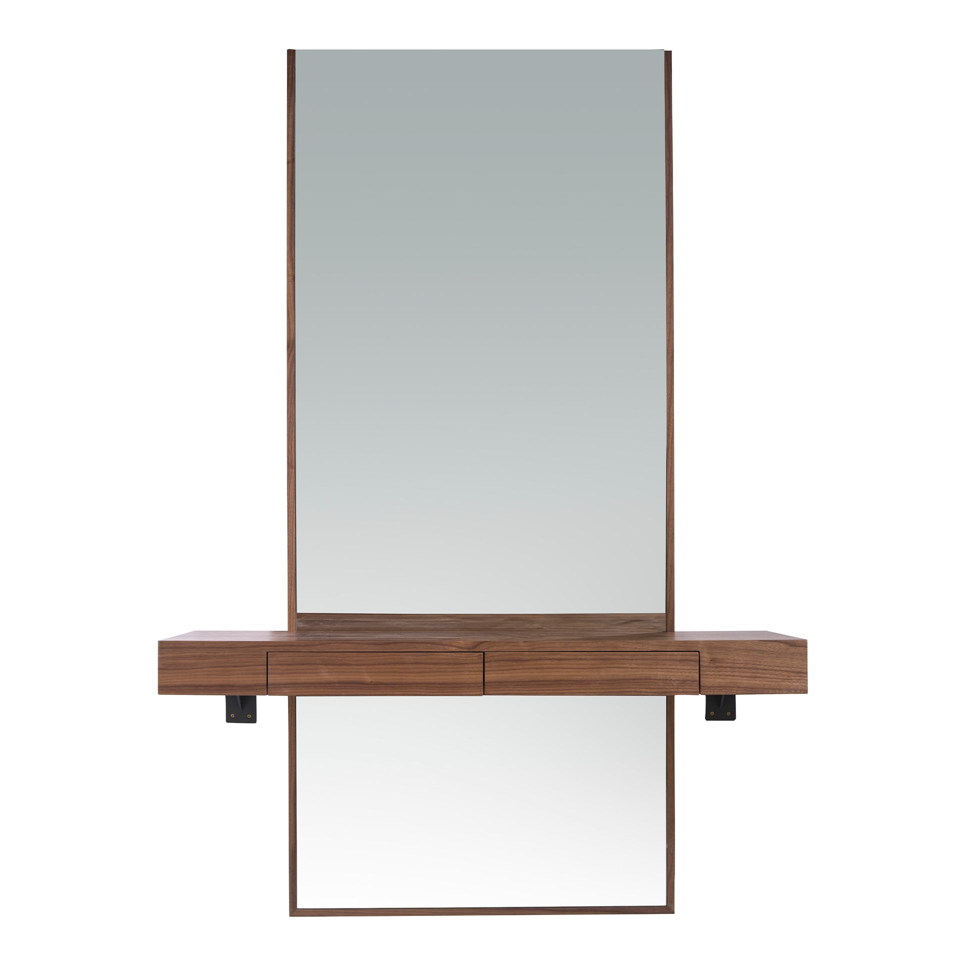 Rectangular walnut wall mirror 3235