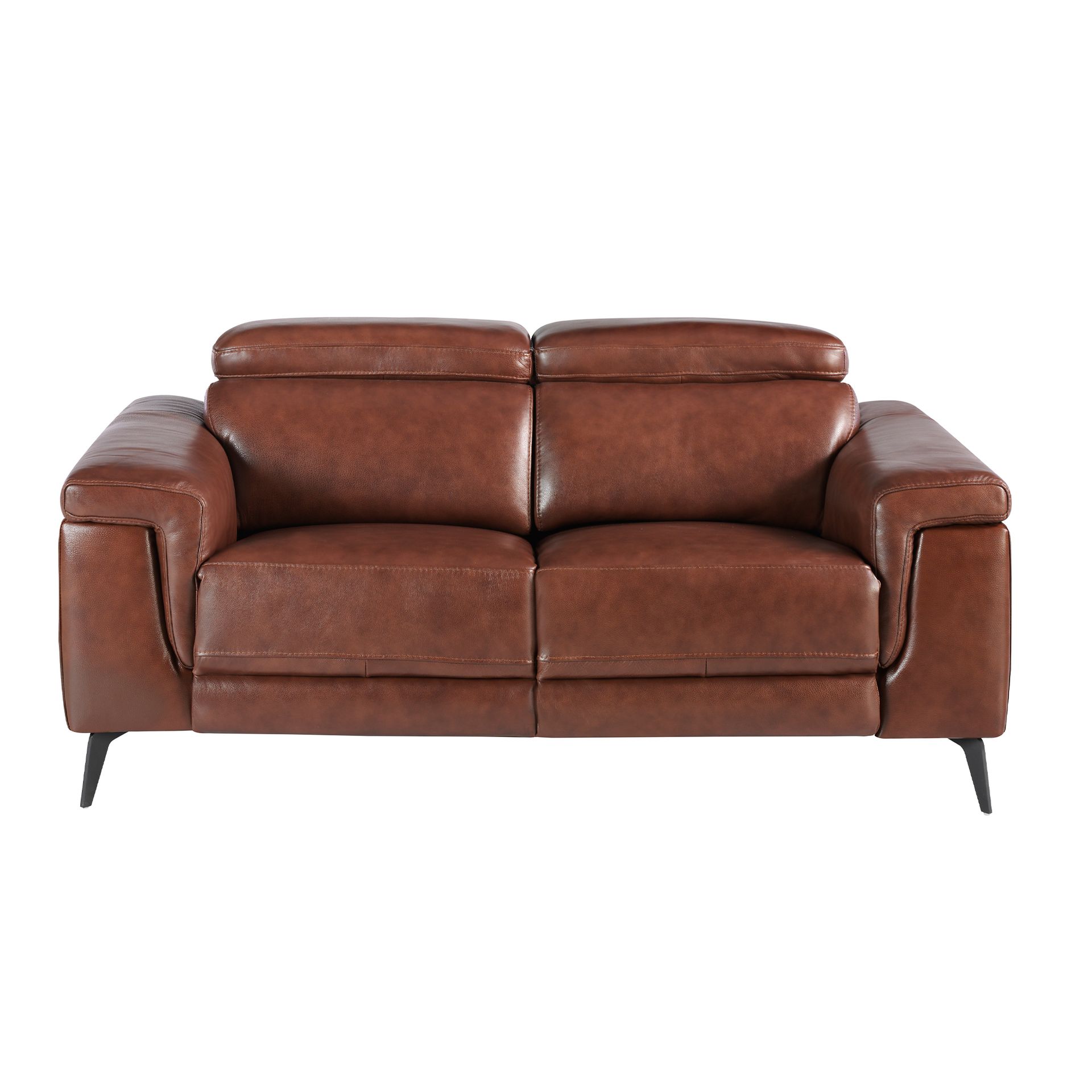 2 seater relaxation sofa in brown leather 6116