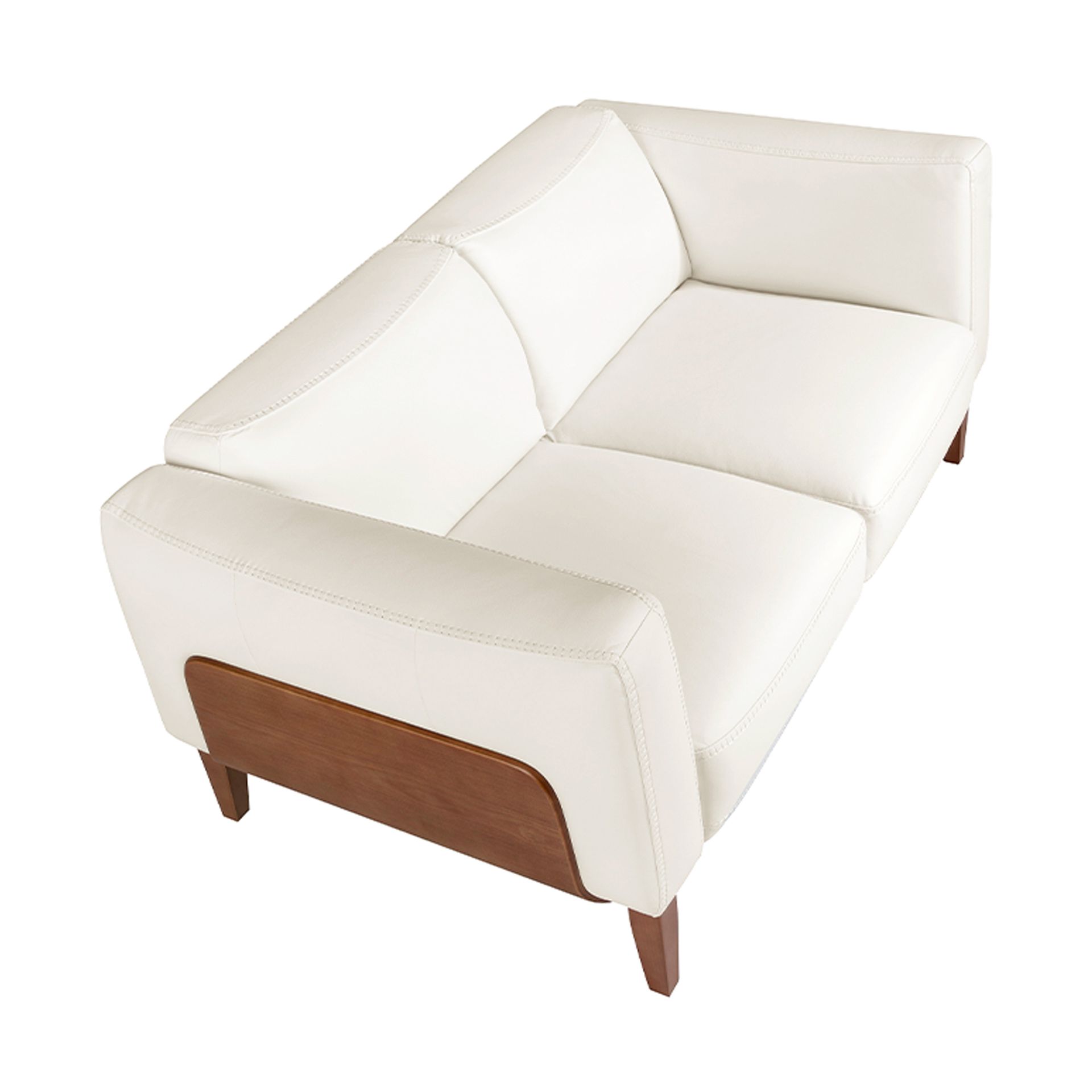 White leather 2-seater sofa 6118