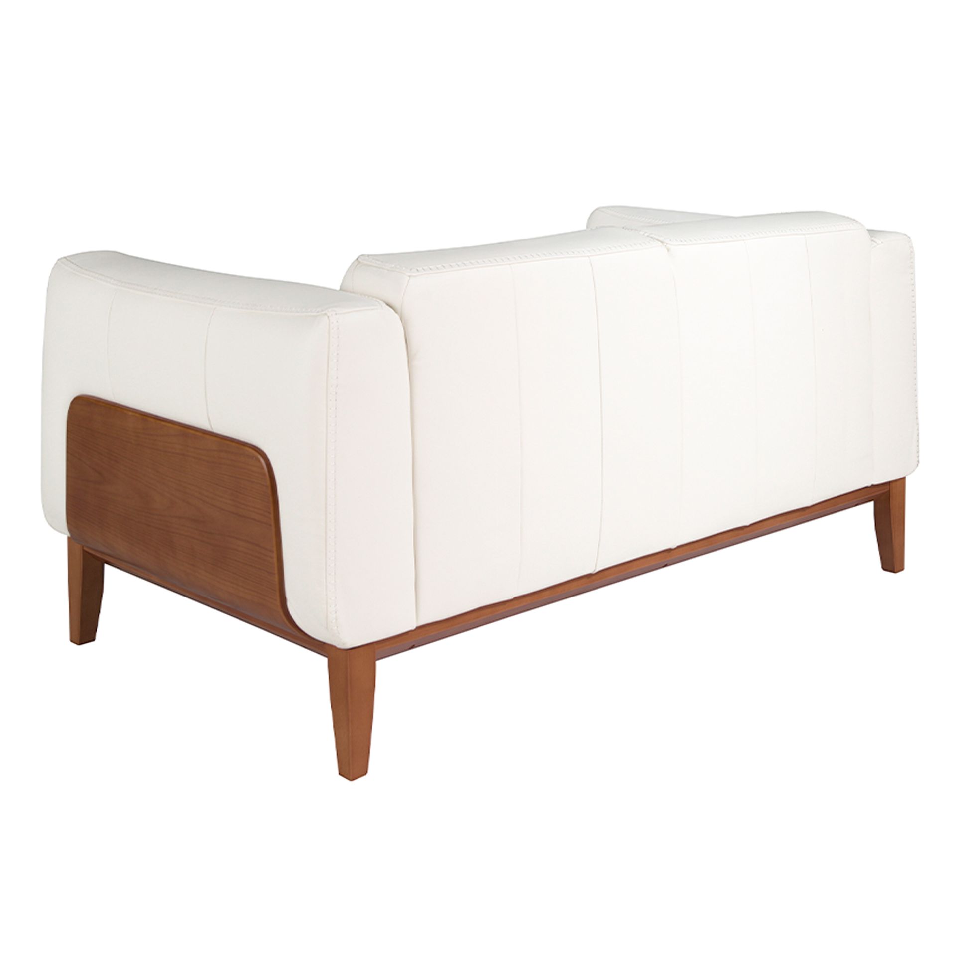 White leather 2-seater sofa 6118