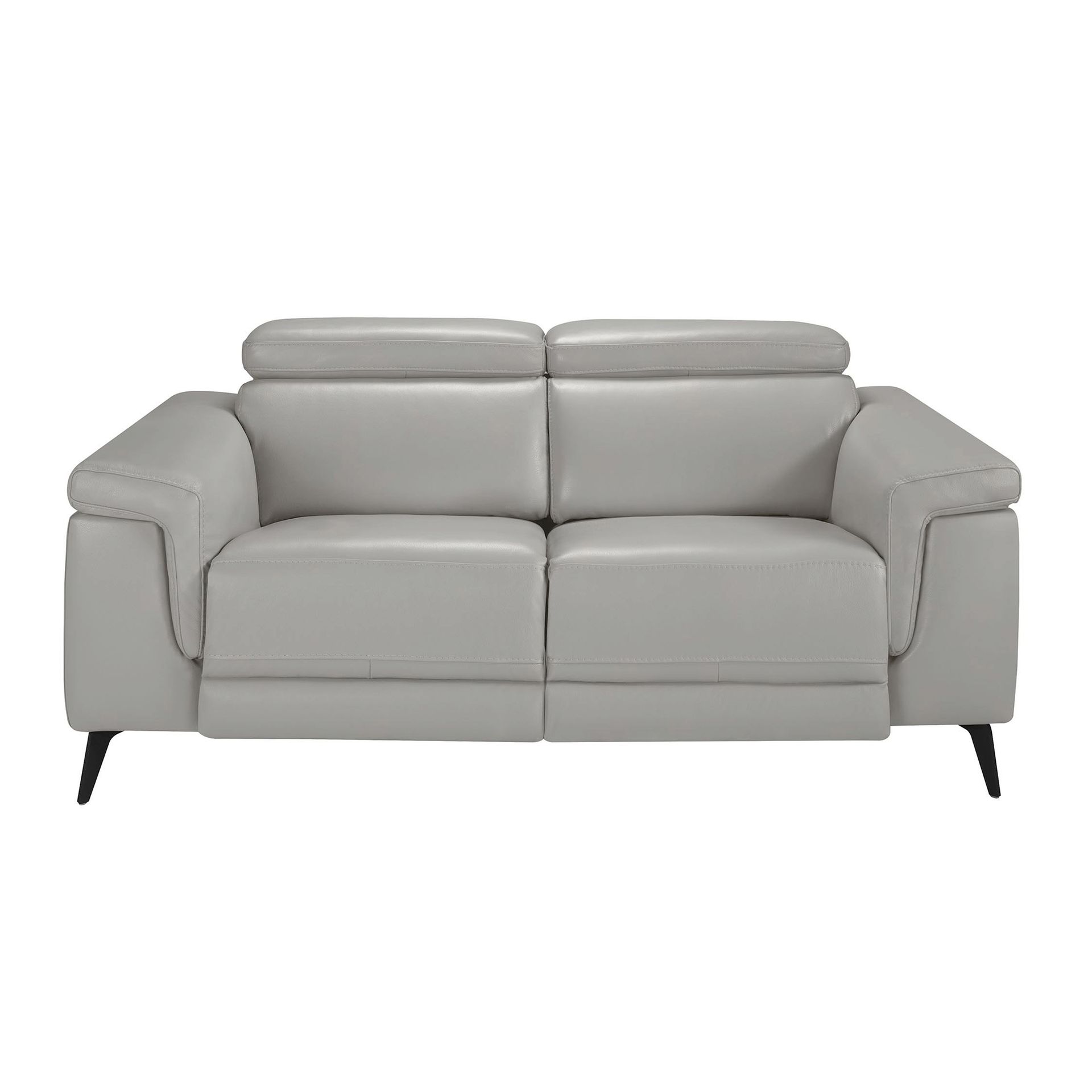 2 seater relaxation sofa in grey leather 6107