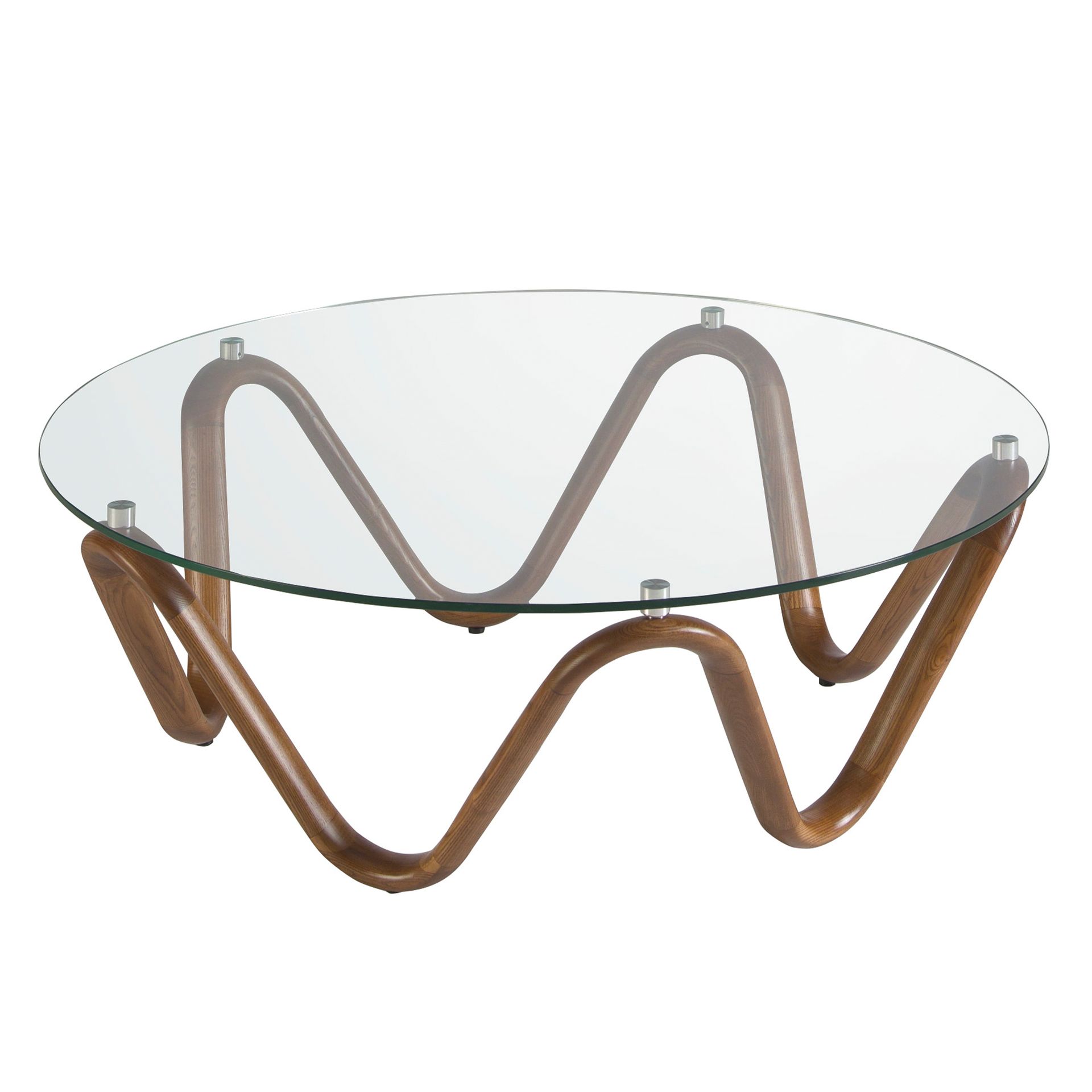 Couchtisch 2124 Walnussholz Glas Braun