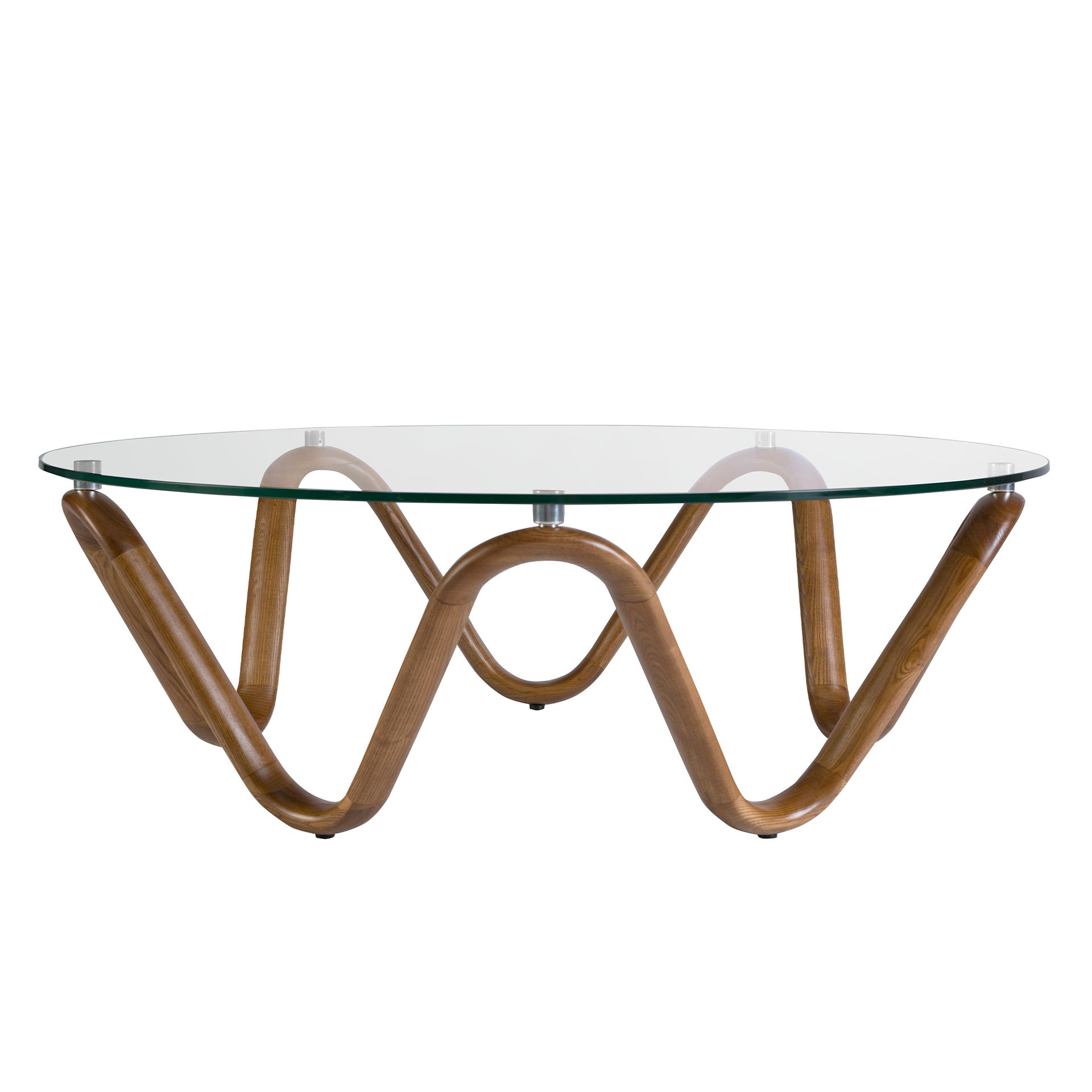 Couchtisch 2124 Walnussholz Glas Braun