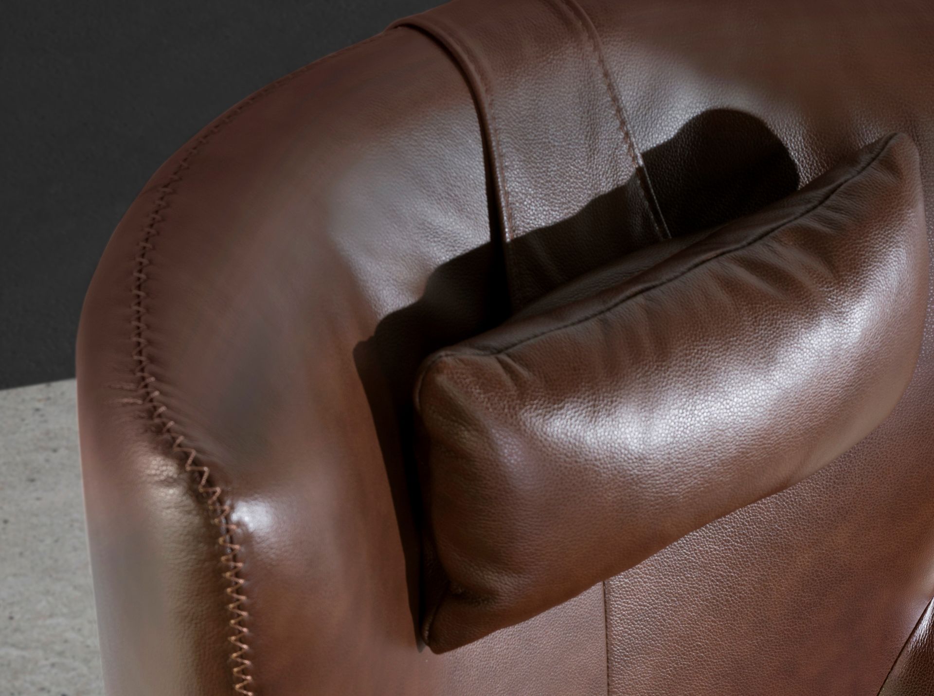 Sessel 5089 Drehbar Leder Cognacbraun