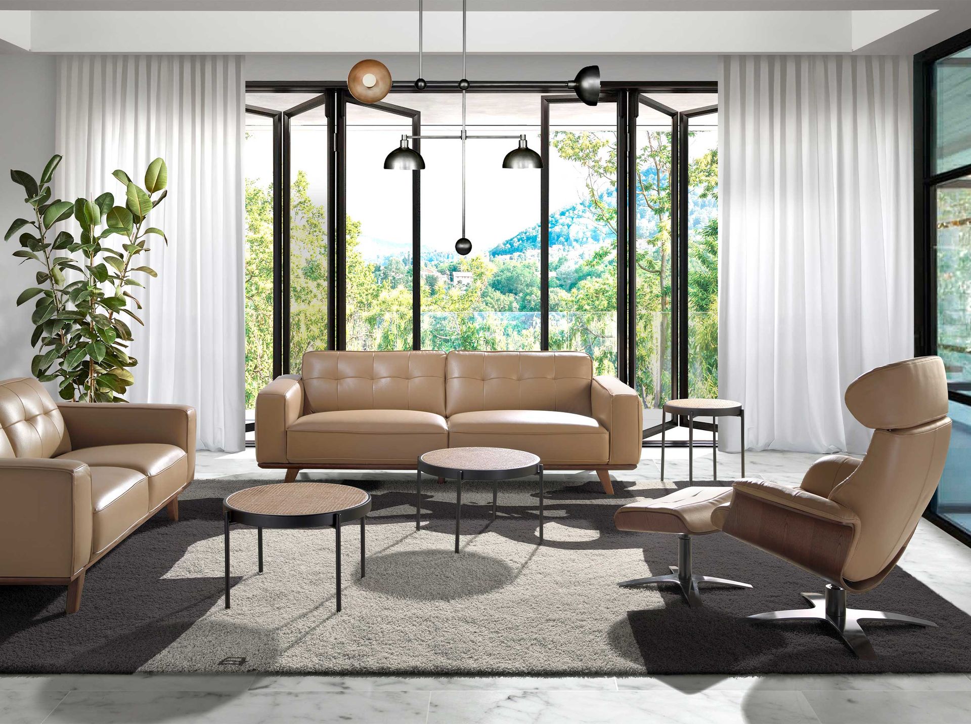 Ottoman 5088 Leder Sand