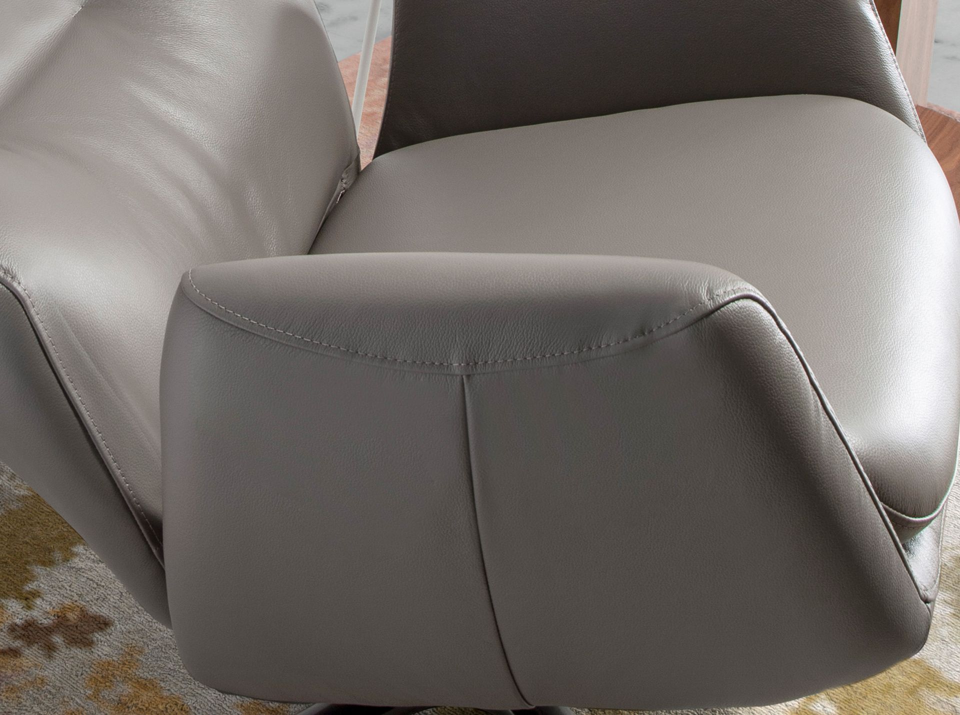 Armchair 5092 Swivel Leather Grey
