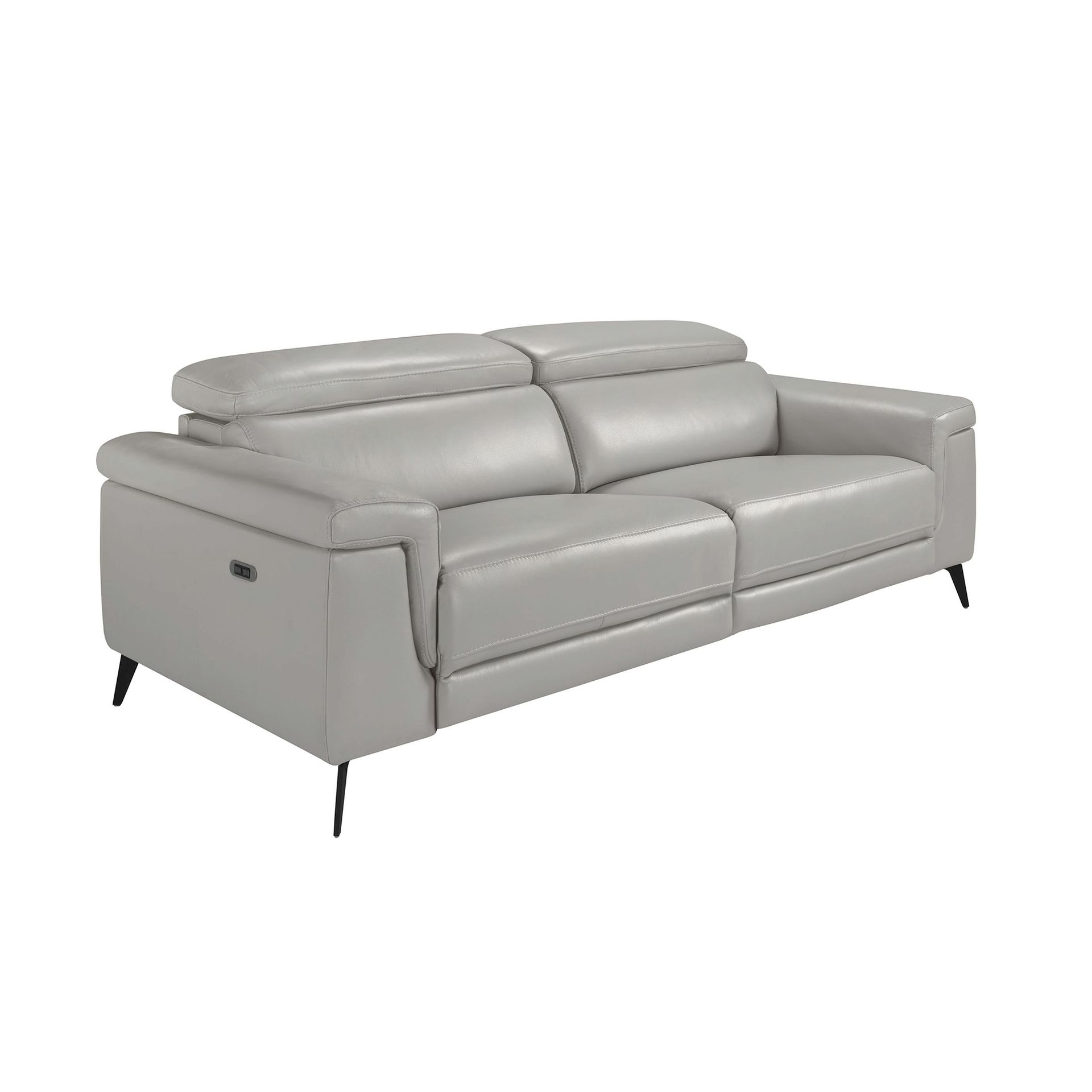 Sofa 3-Seater 6108 with Relax System Leather Grey