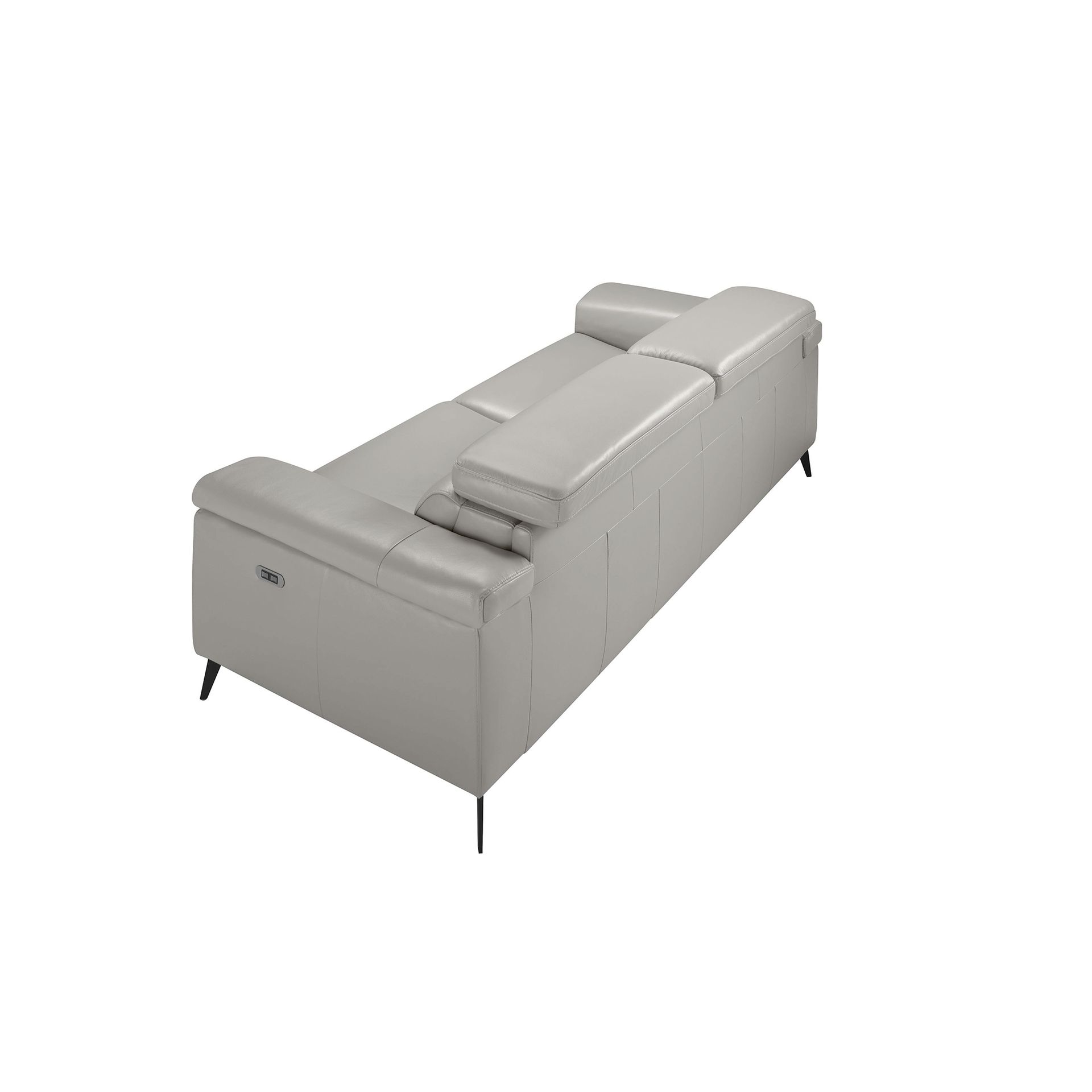 Sofa 3-Seater 6108 with Relax System Leather Grey