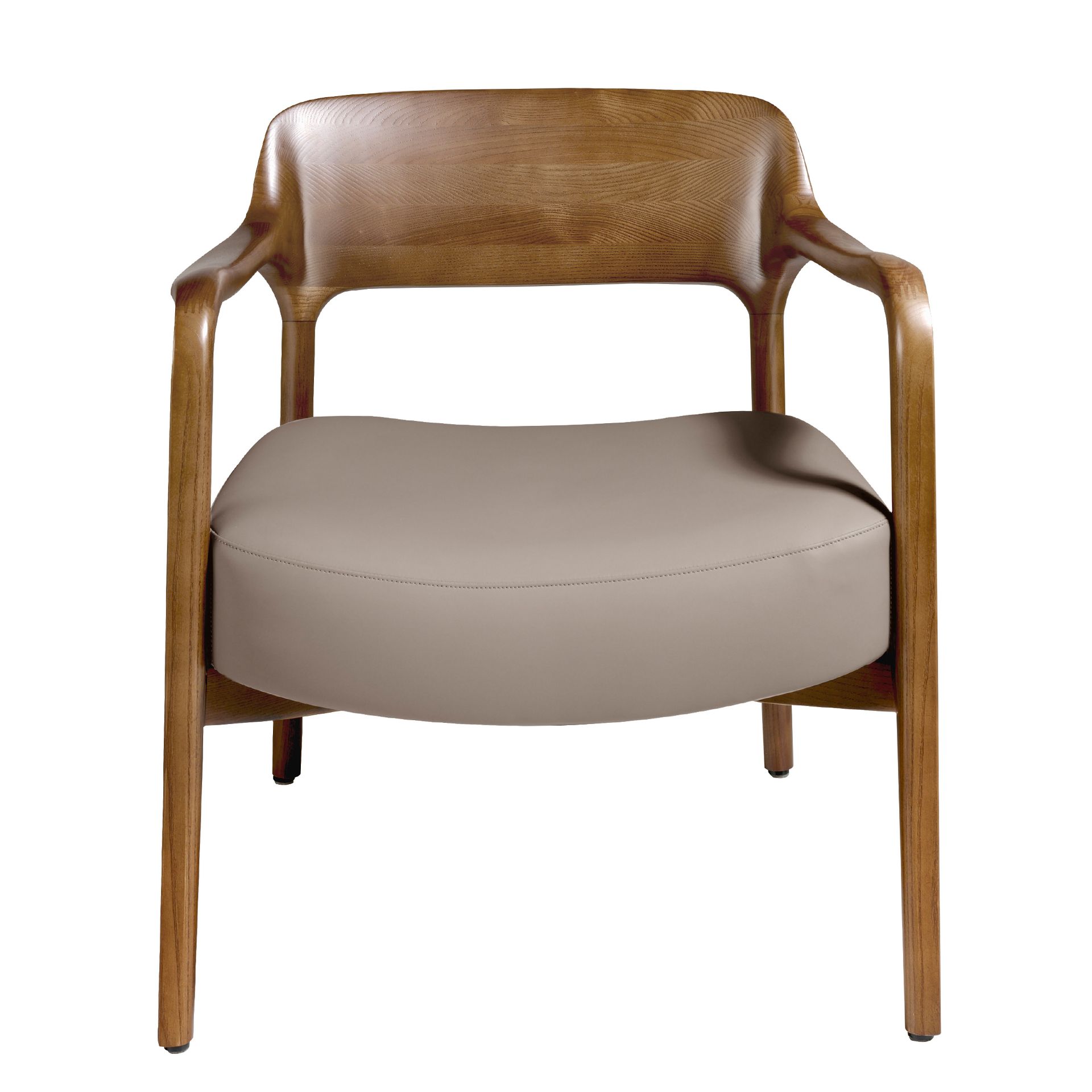 Chair 5082 Wood Faux Leather Taupe