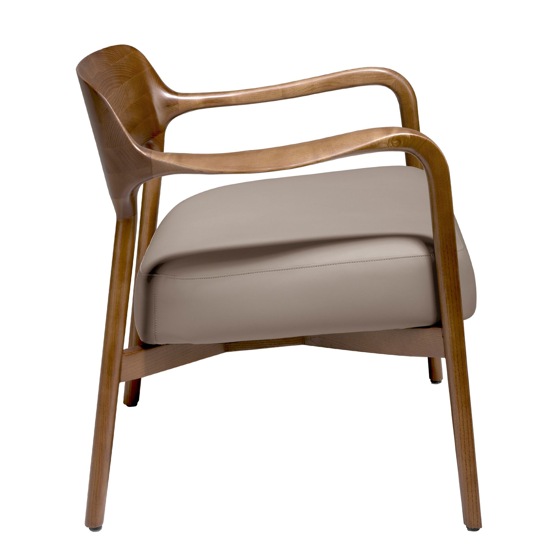 Chair 5082 Wood Faux Leather Taupe