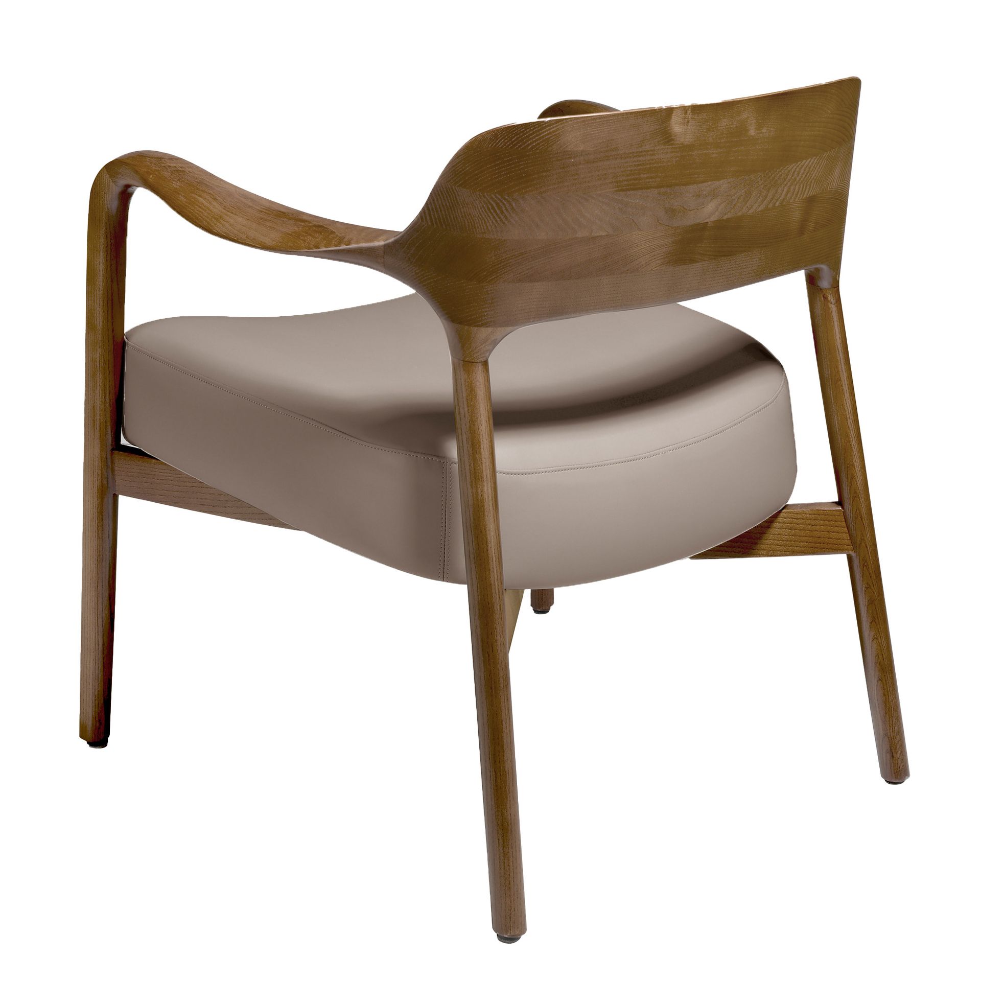 Chair 5082 Wood Faux Leather Taupe