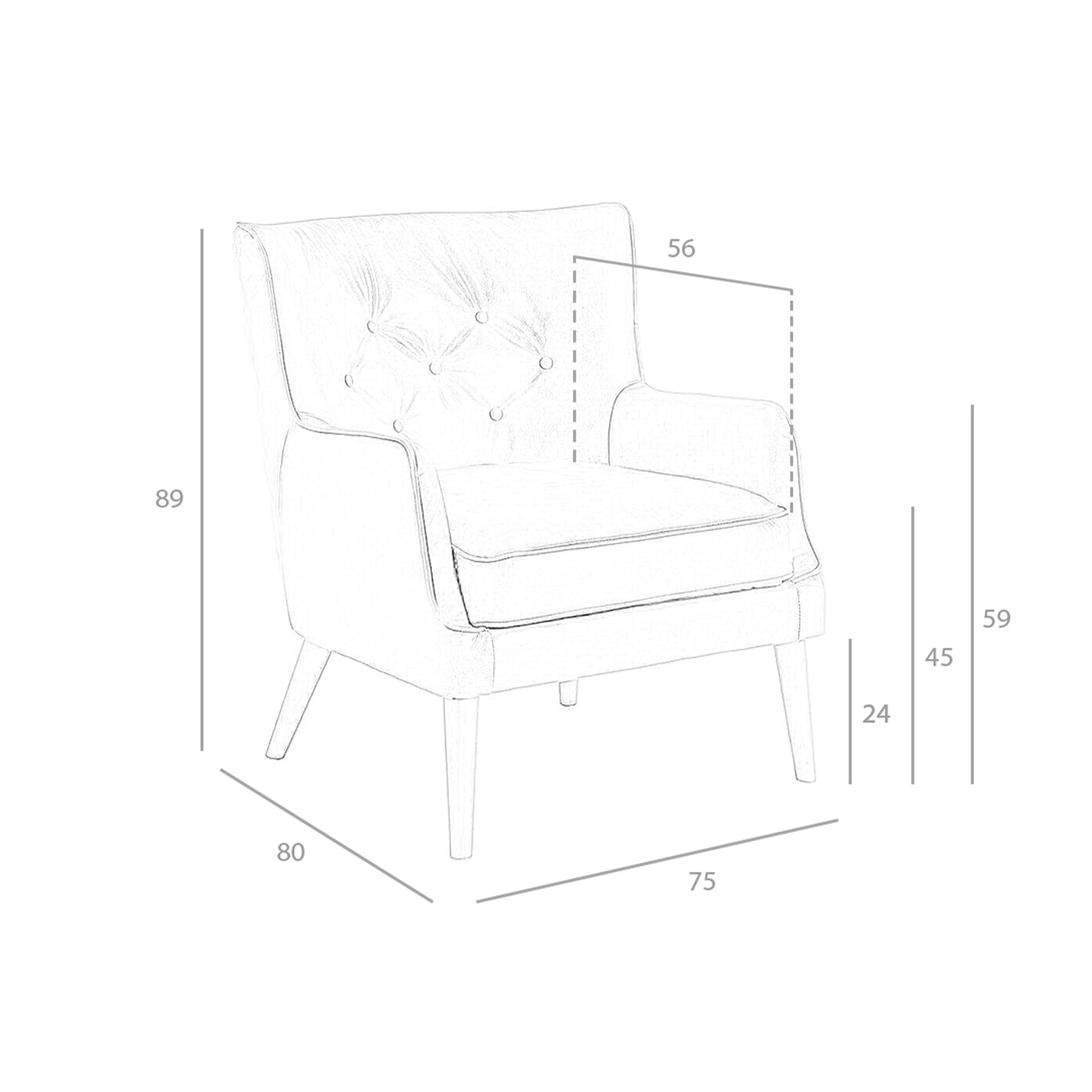 Chester Armchair 5085 Leather Dark Grey