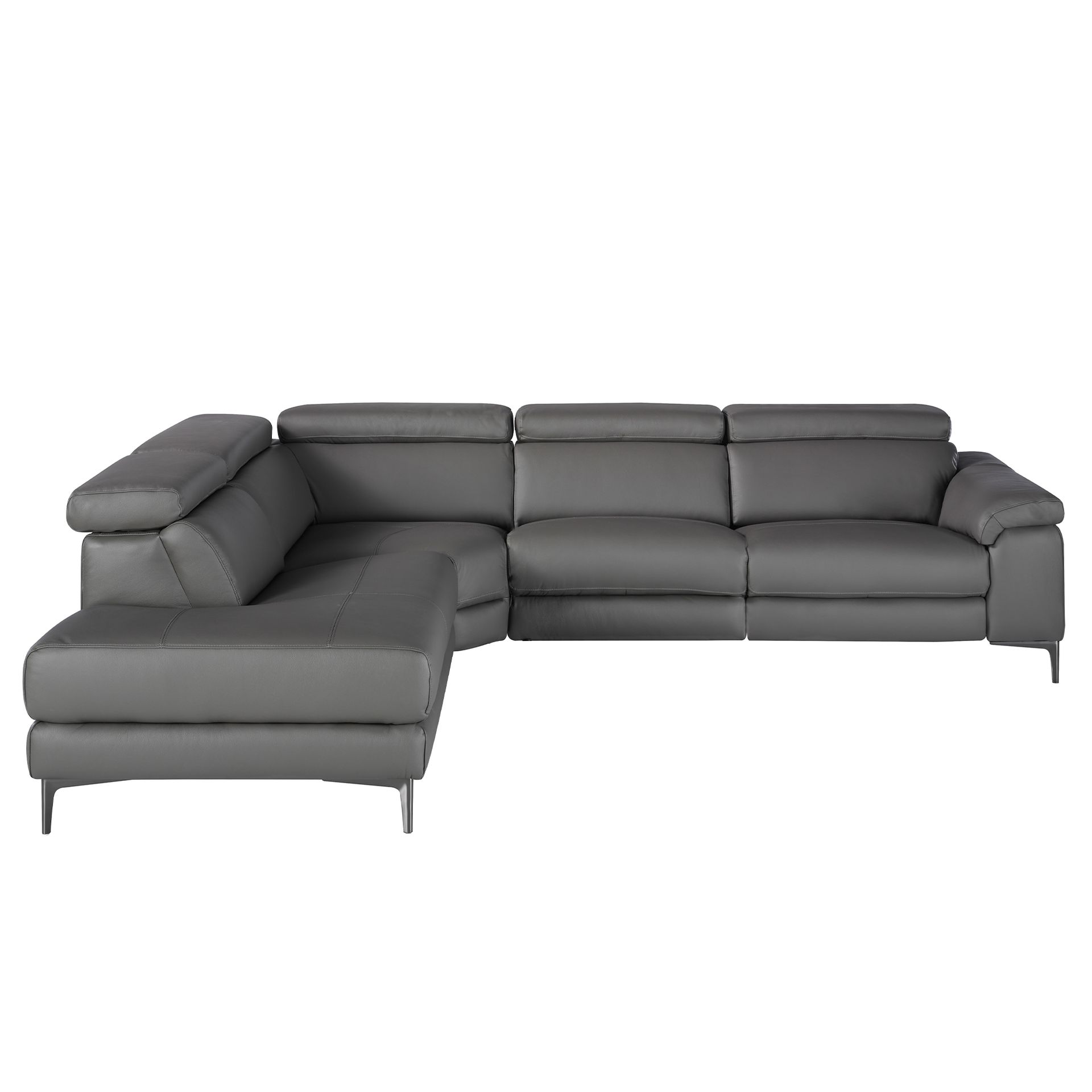 Sofa Recamiere Left 6112 with Relax System Grey Leather