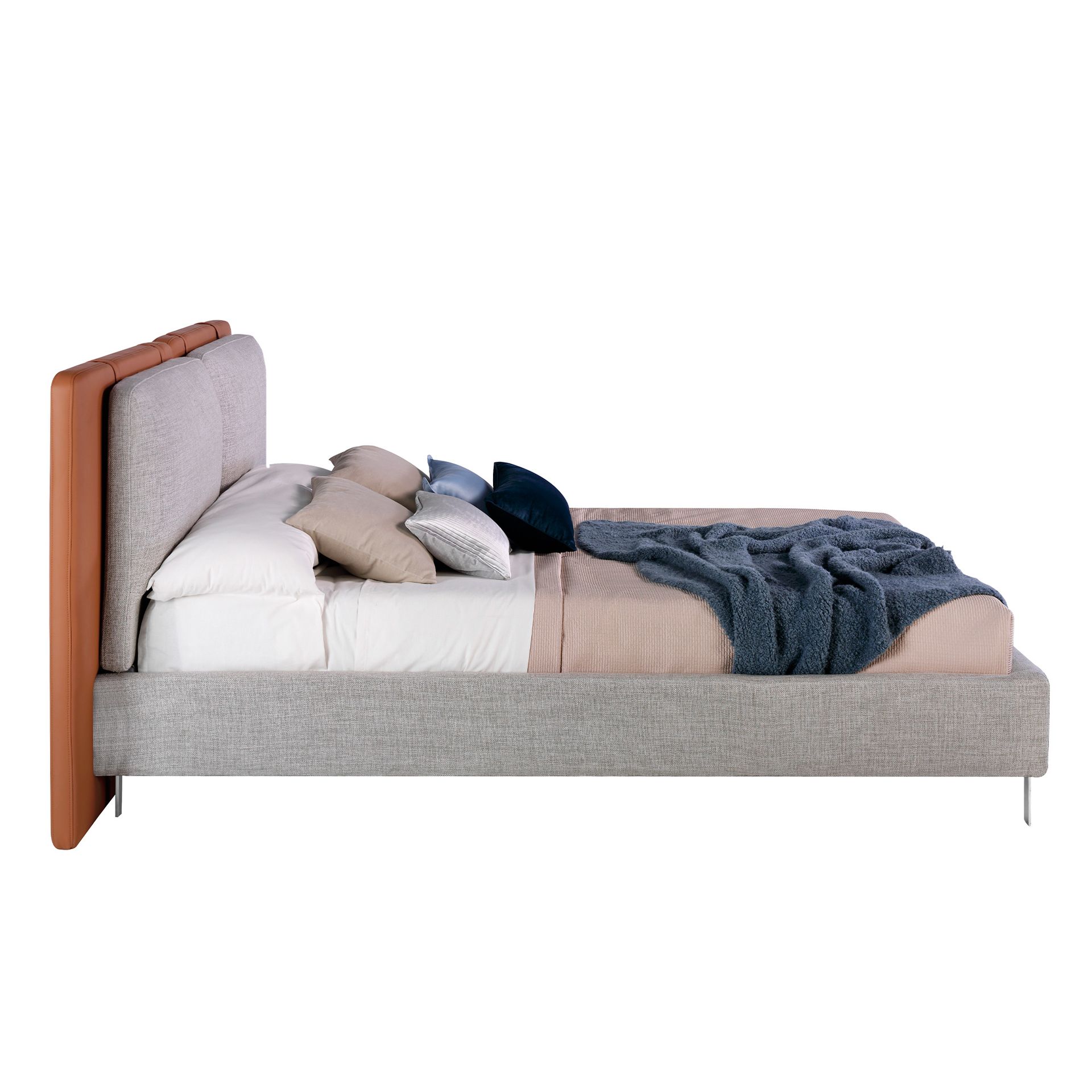 Doppelbett 7123 Kunstleder Braun