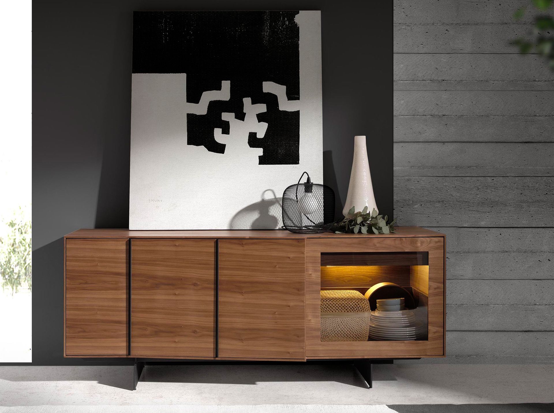 Sideboard 3218 with interior lighting Brown