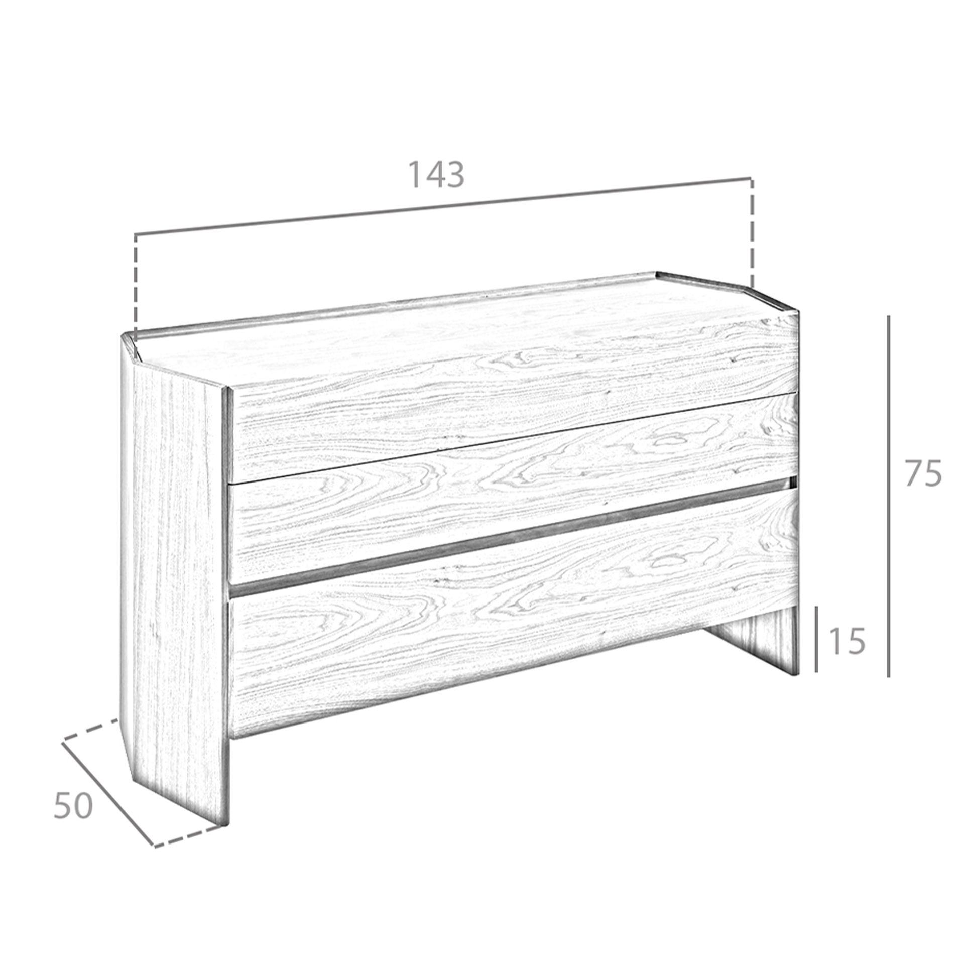Chest of drawers 7073 Glass Brown