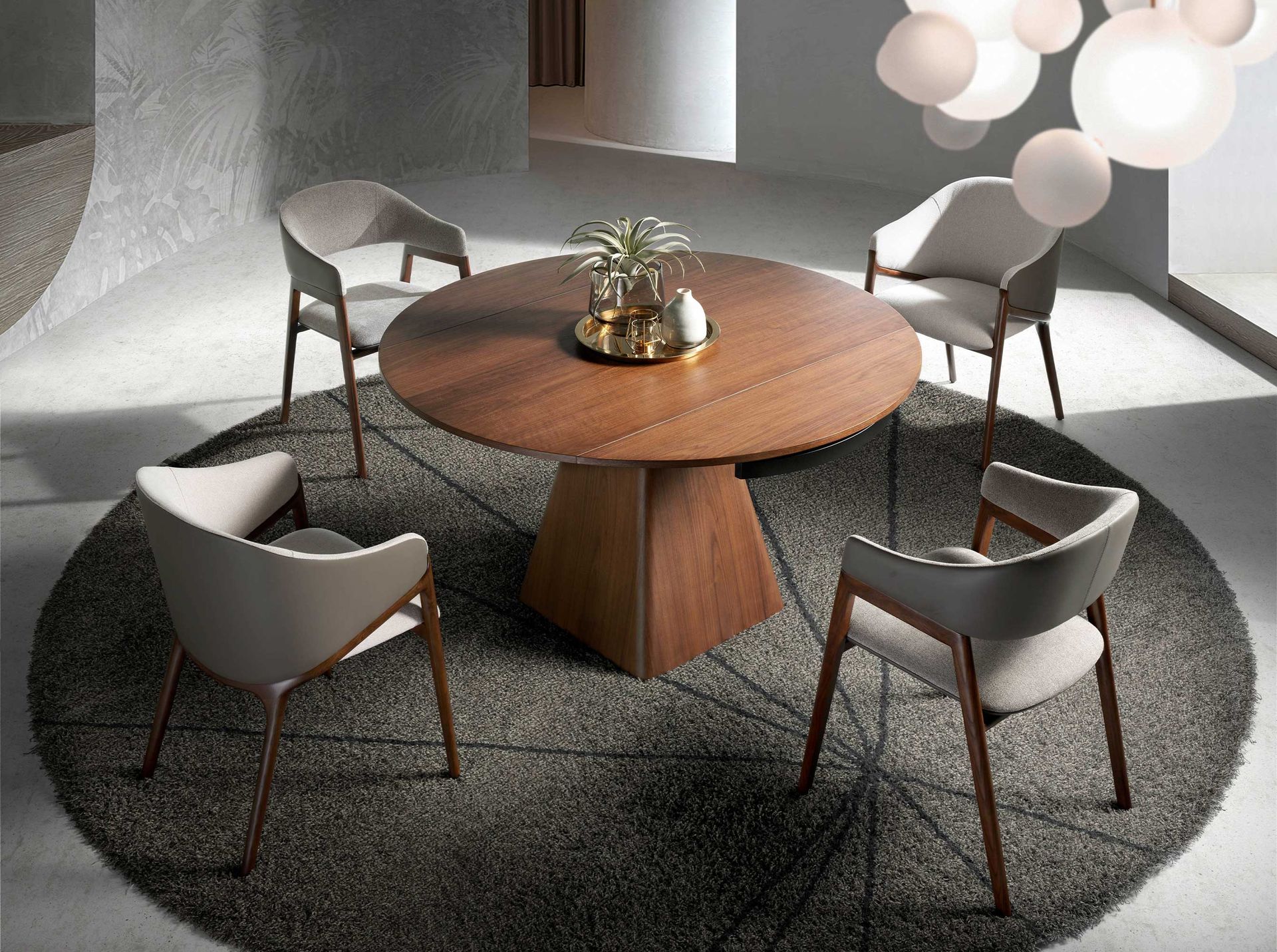Armlehnstuhl 4090 Kunstleder Holz Beige