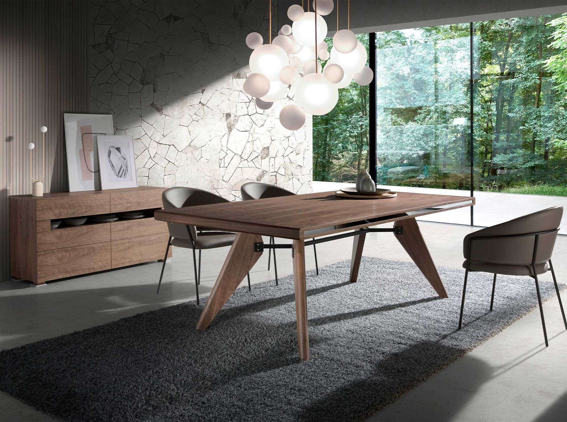 Sideboard 7076 mit Innenbeleuchtung Braun 