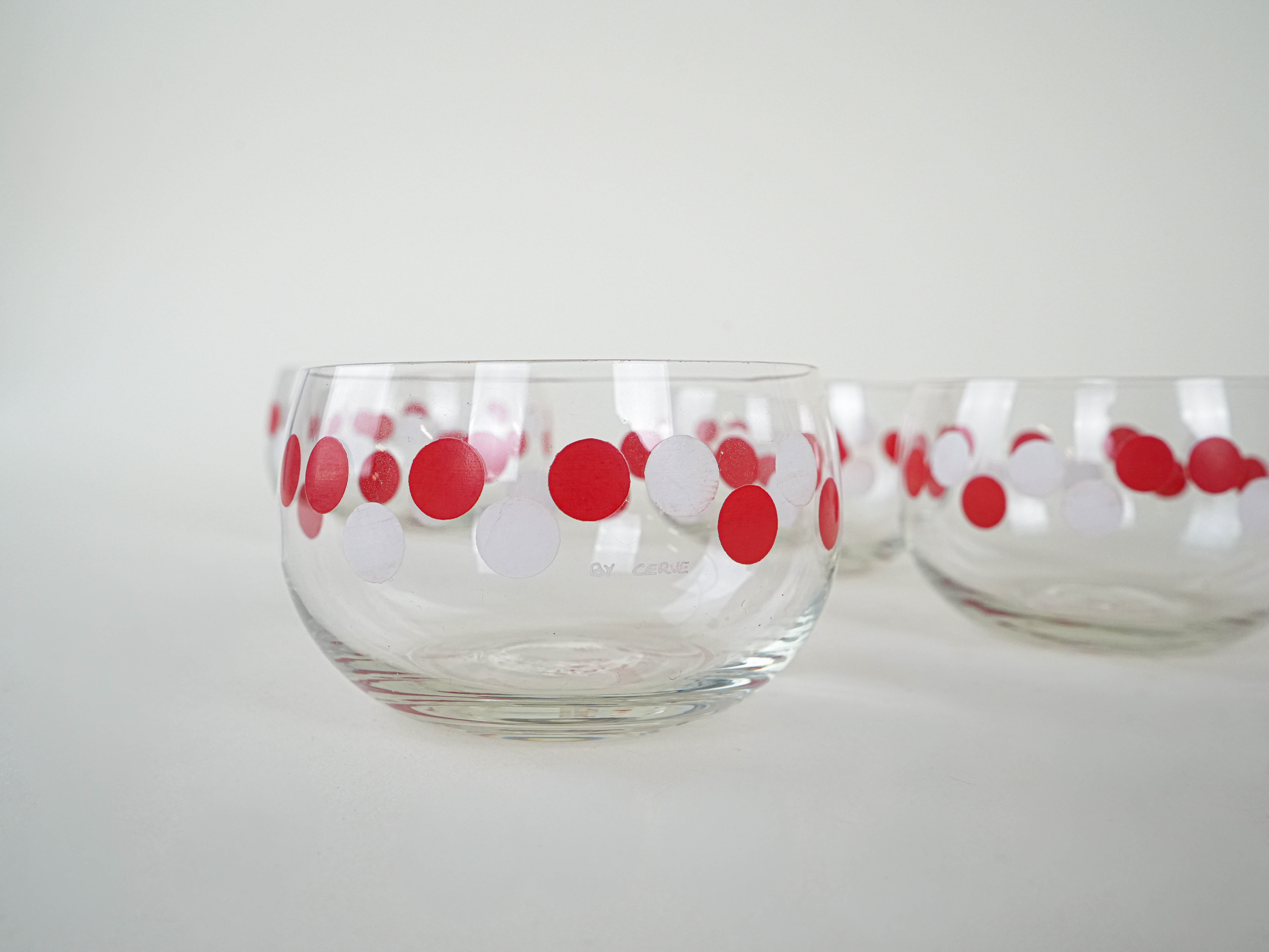 Glass Bowl Set Transparent 1980s