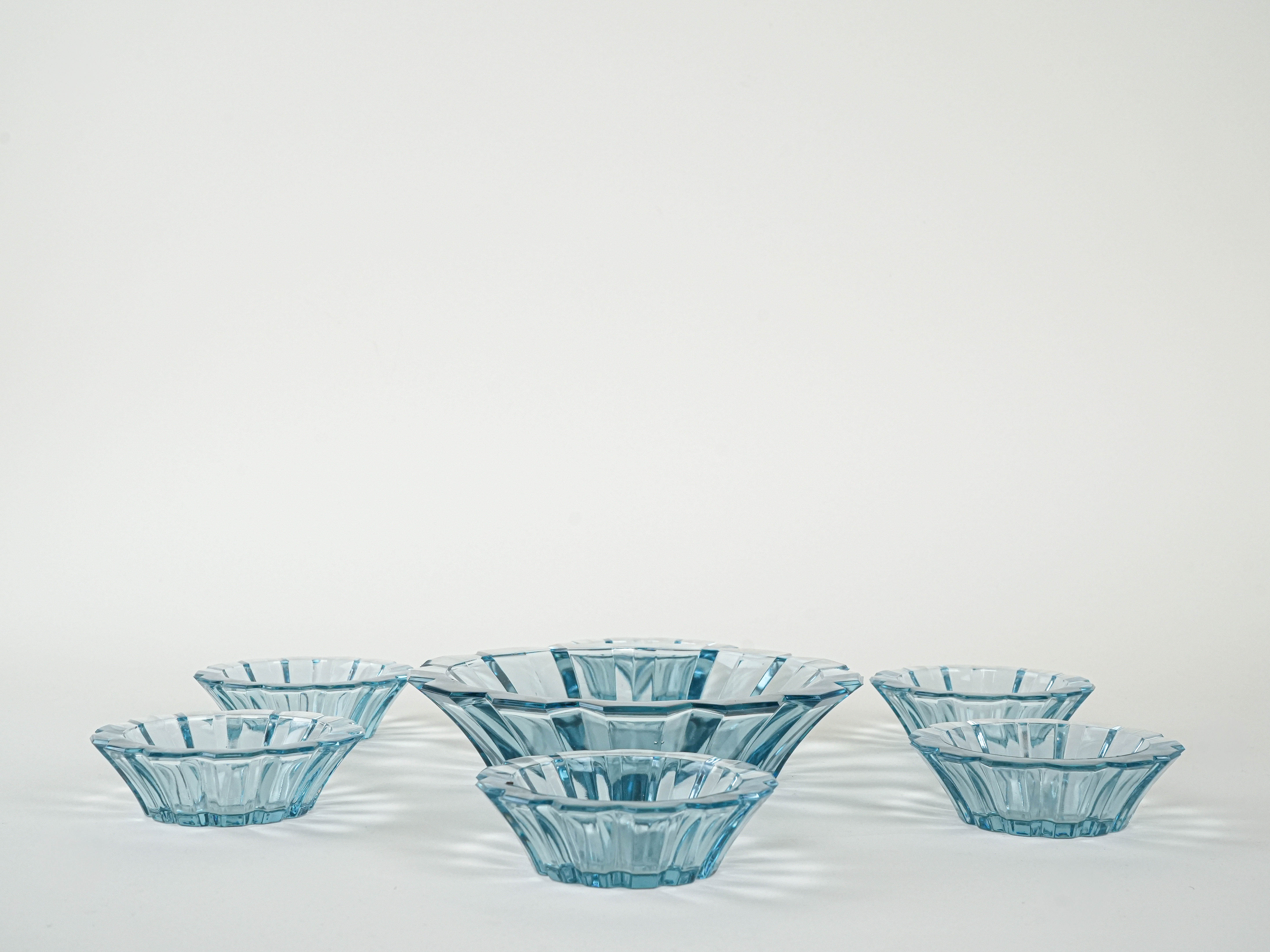 Glasschalen-Set Transparent 1970er Jahre