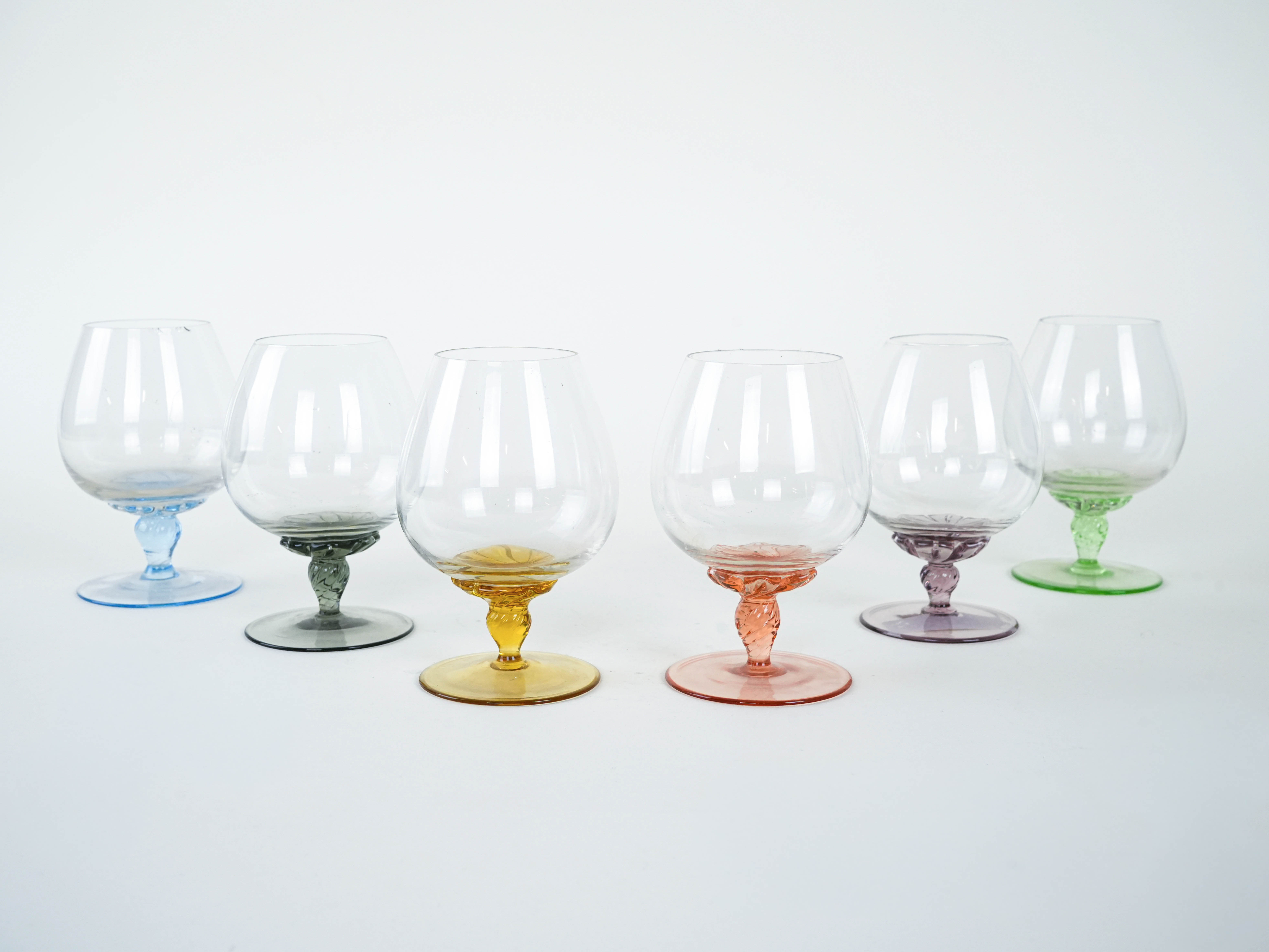 Cognacgläser-Set Mehrfarbig 1970er Jahre