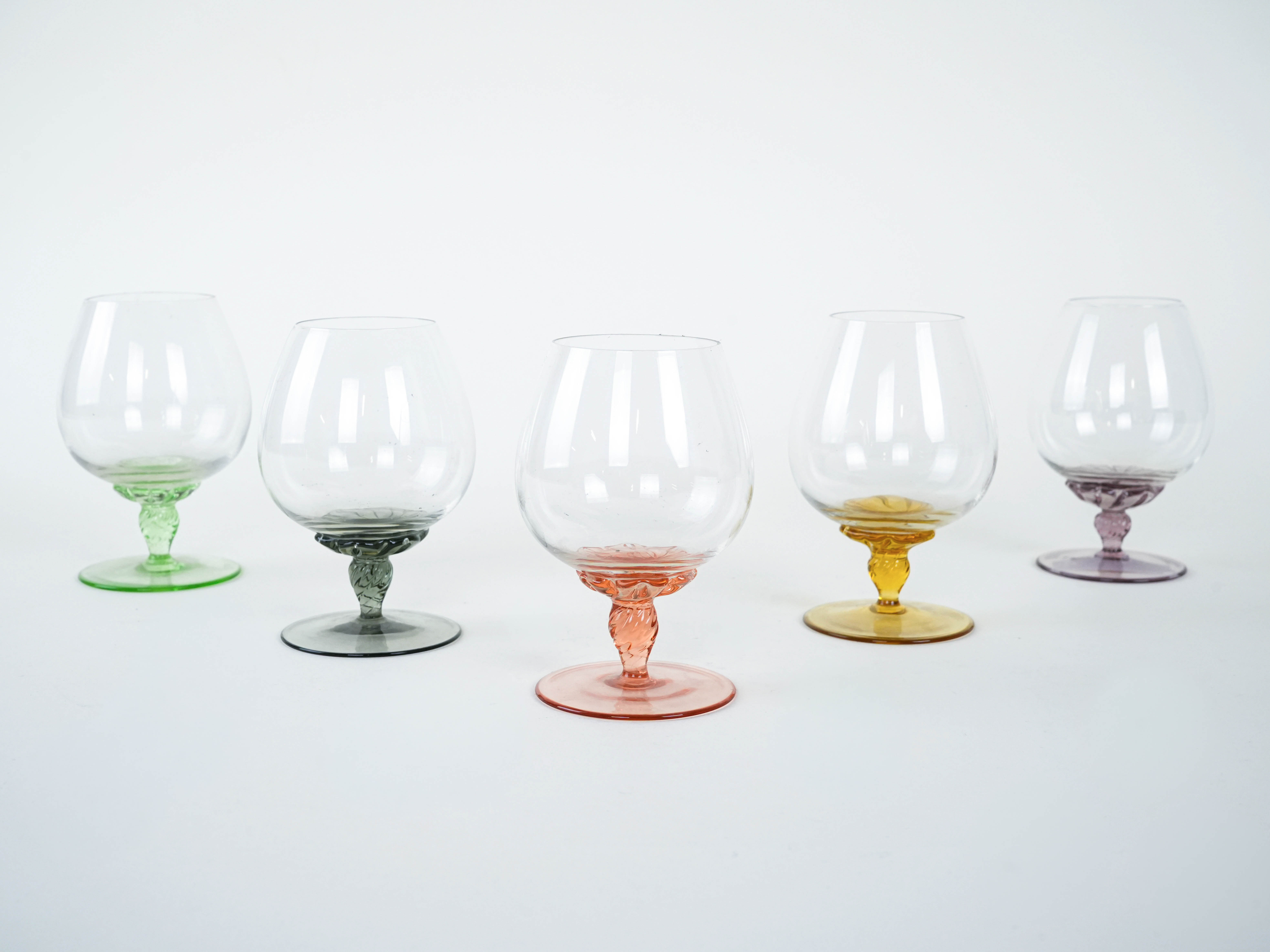 Cognac glasses set Multicolored 1970s