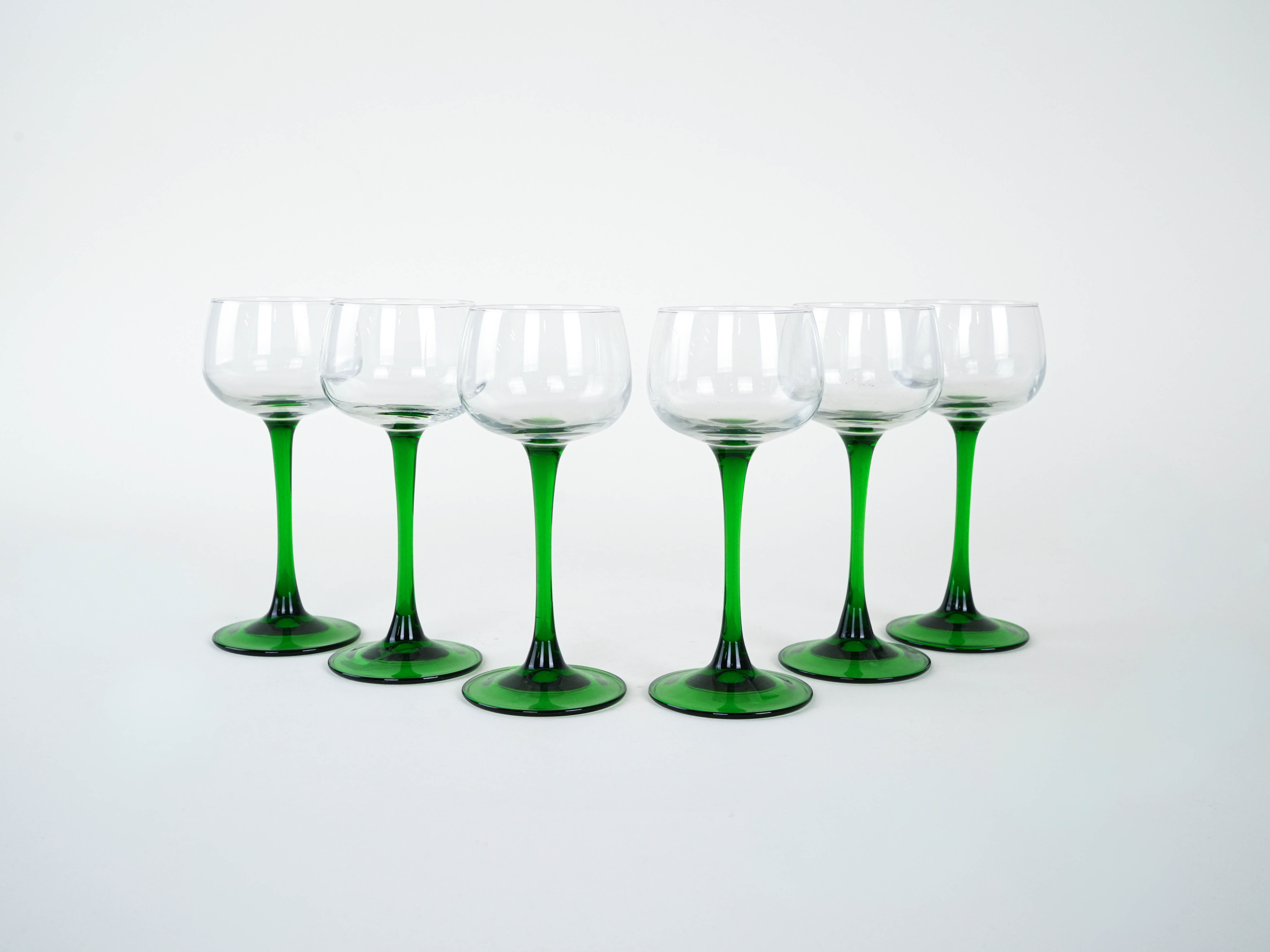 Weingläser-Set Grün 1970er Jahre