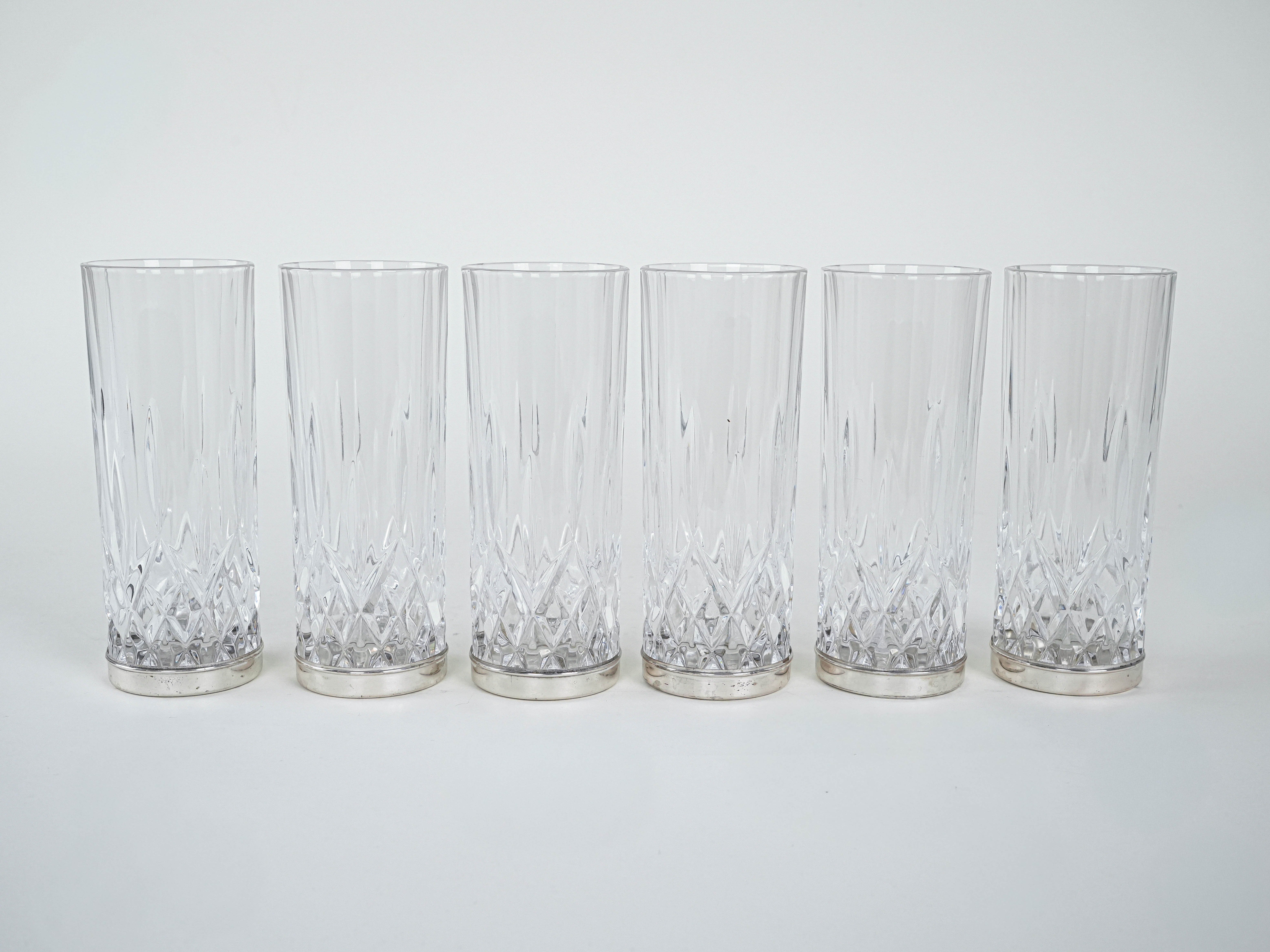 Crystal glasses set of 6 Transparent 1960s