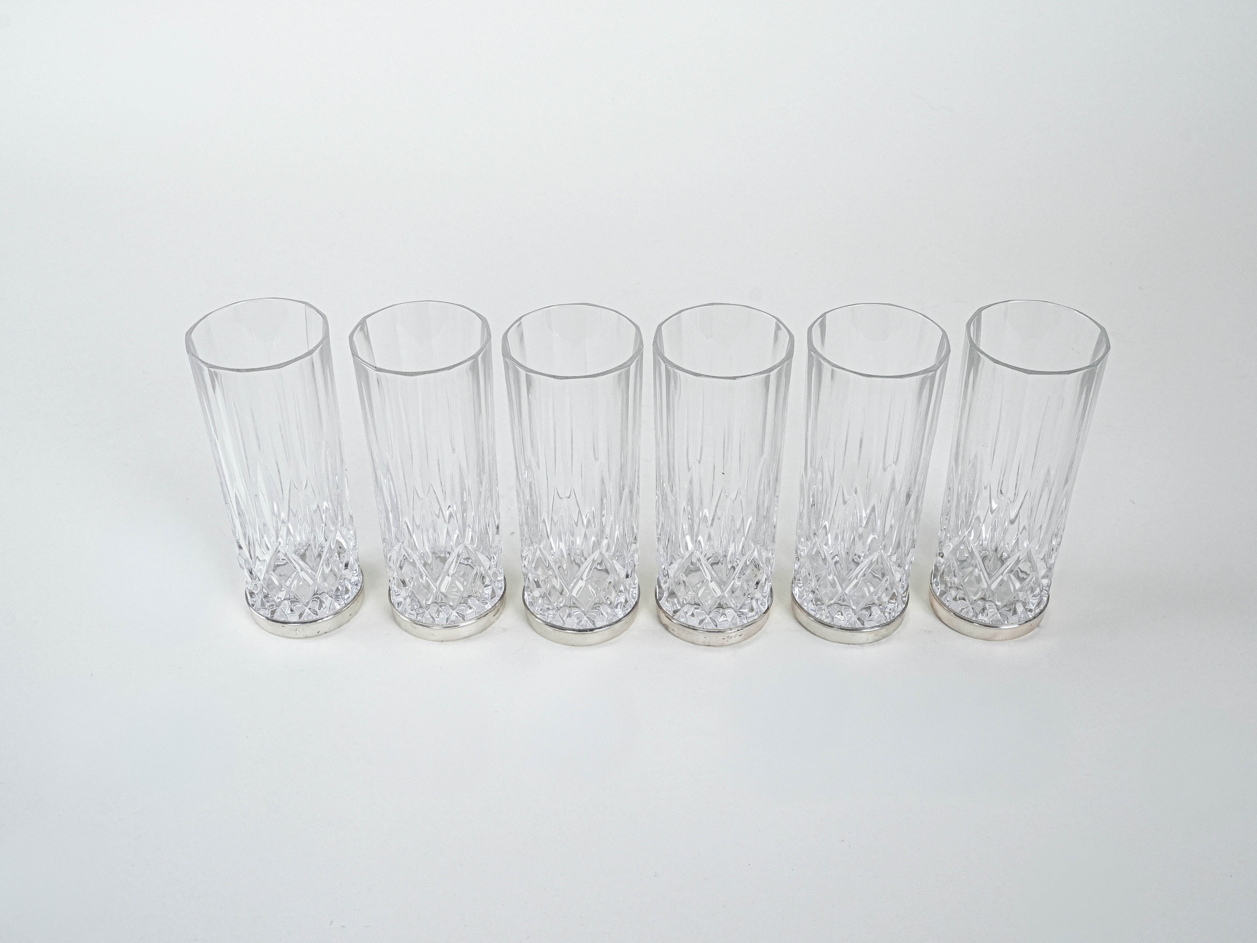 Crystal glasses set of 6 Transparent 1960s