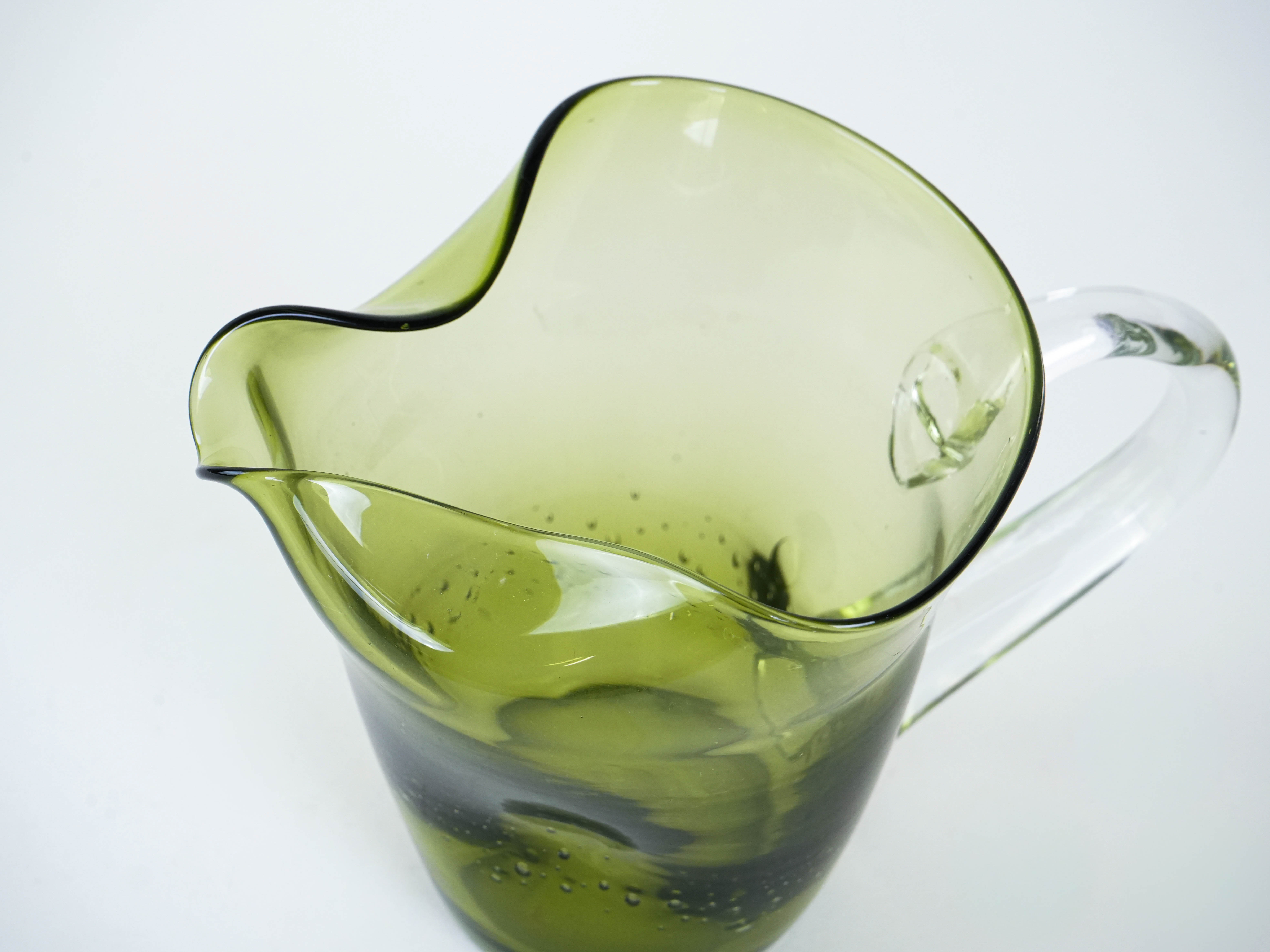 Glass bottle Olive green 1960s