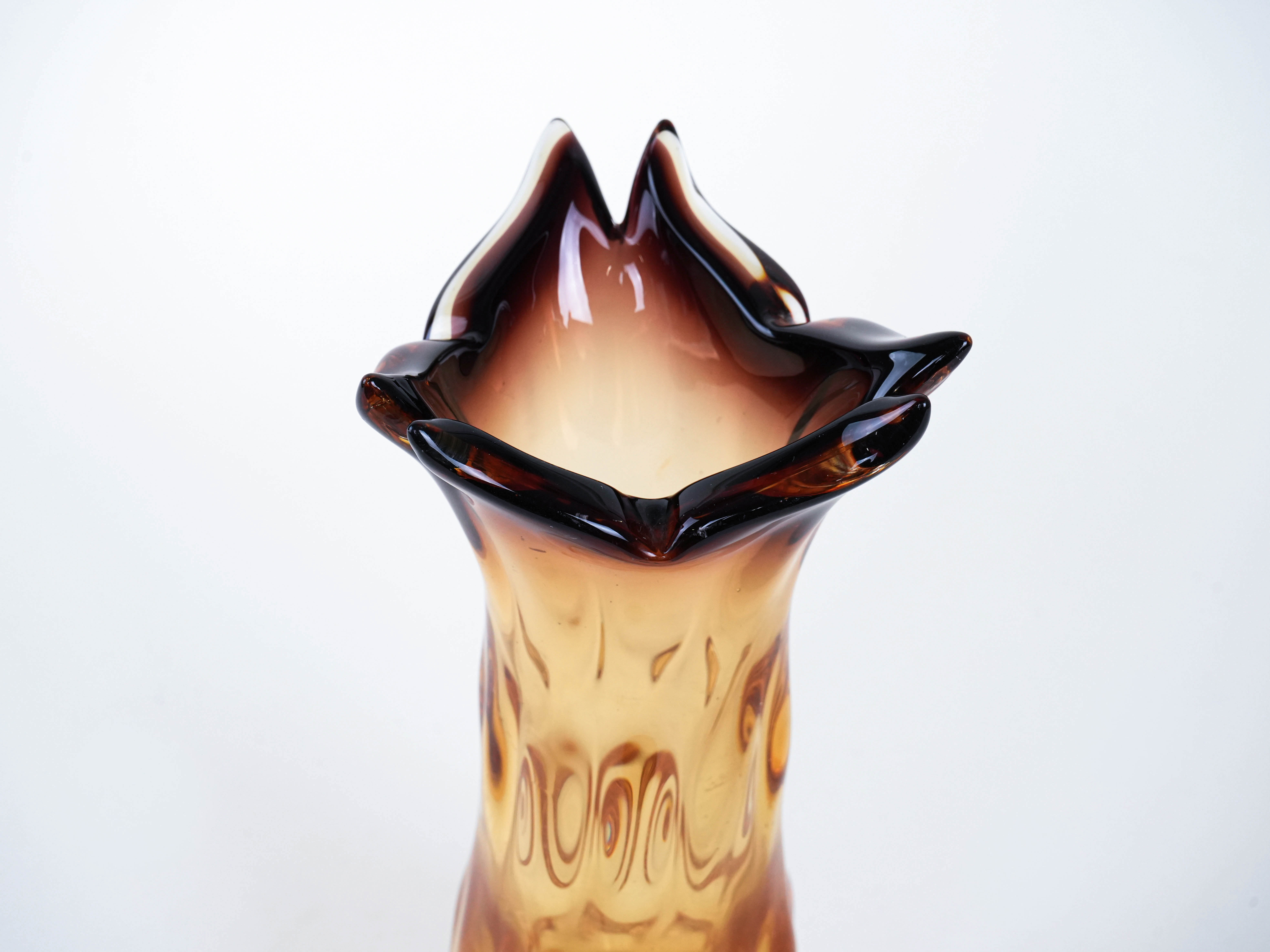 Glasvase Muranoglas Transparent 1960er Jahre