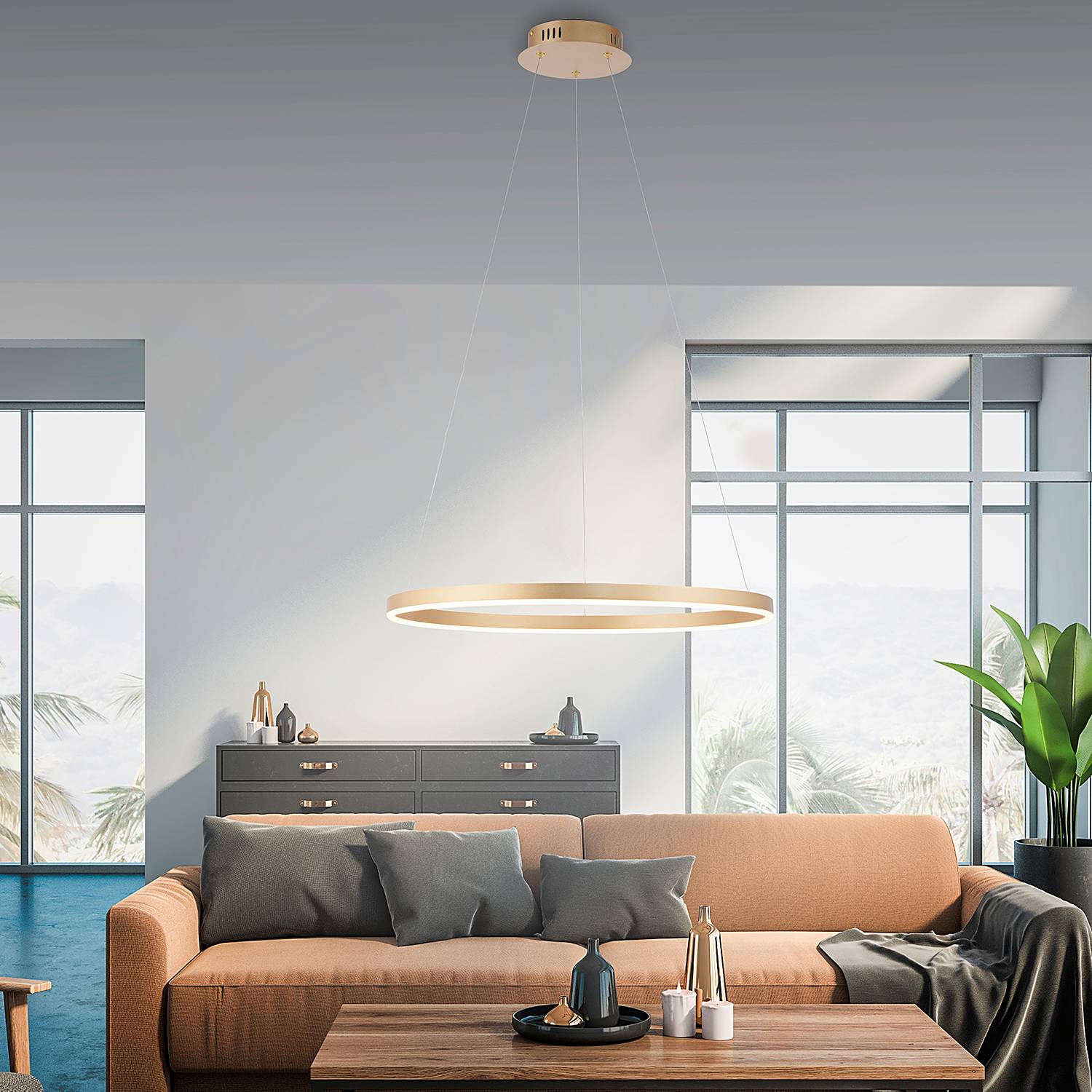 LED pendant light Ritus Type B Plastic Aluminum Brass
