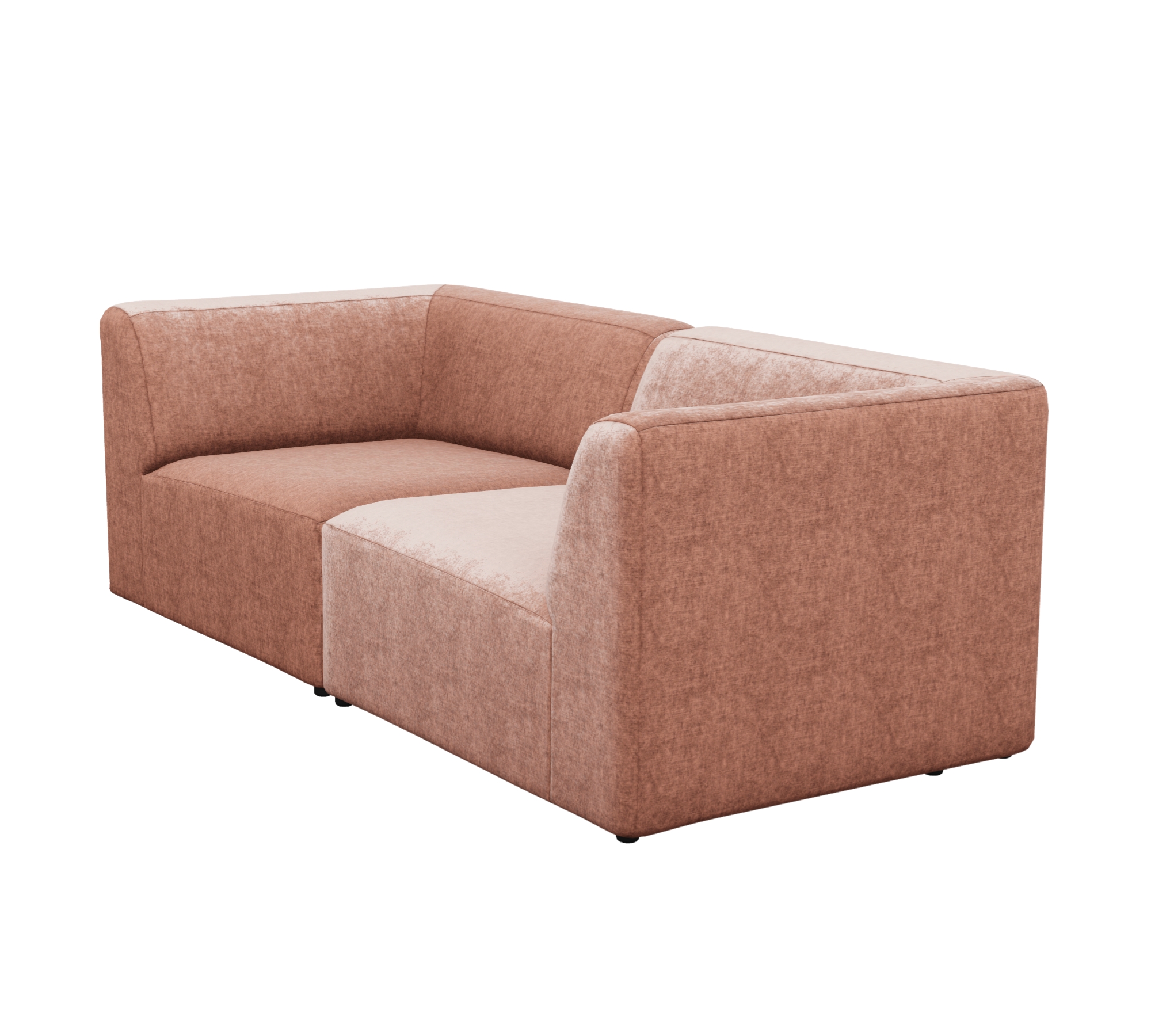 Hajen Modul-Sofa 2-Sitzer mit Kissen Vegas Orangerose 83