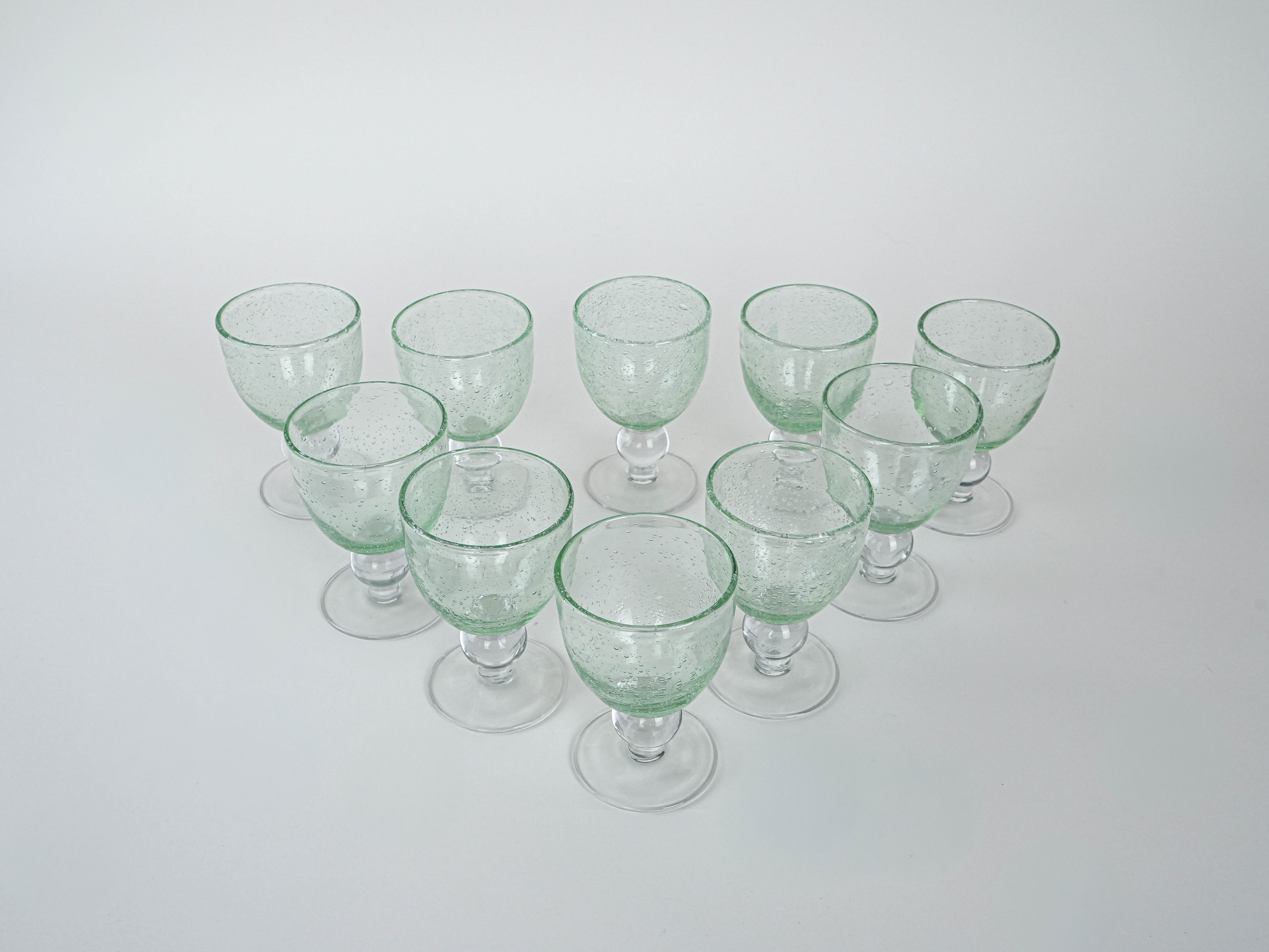 Set di bicchieri da champagne Bubble trasparente anni '70