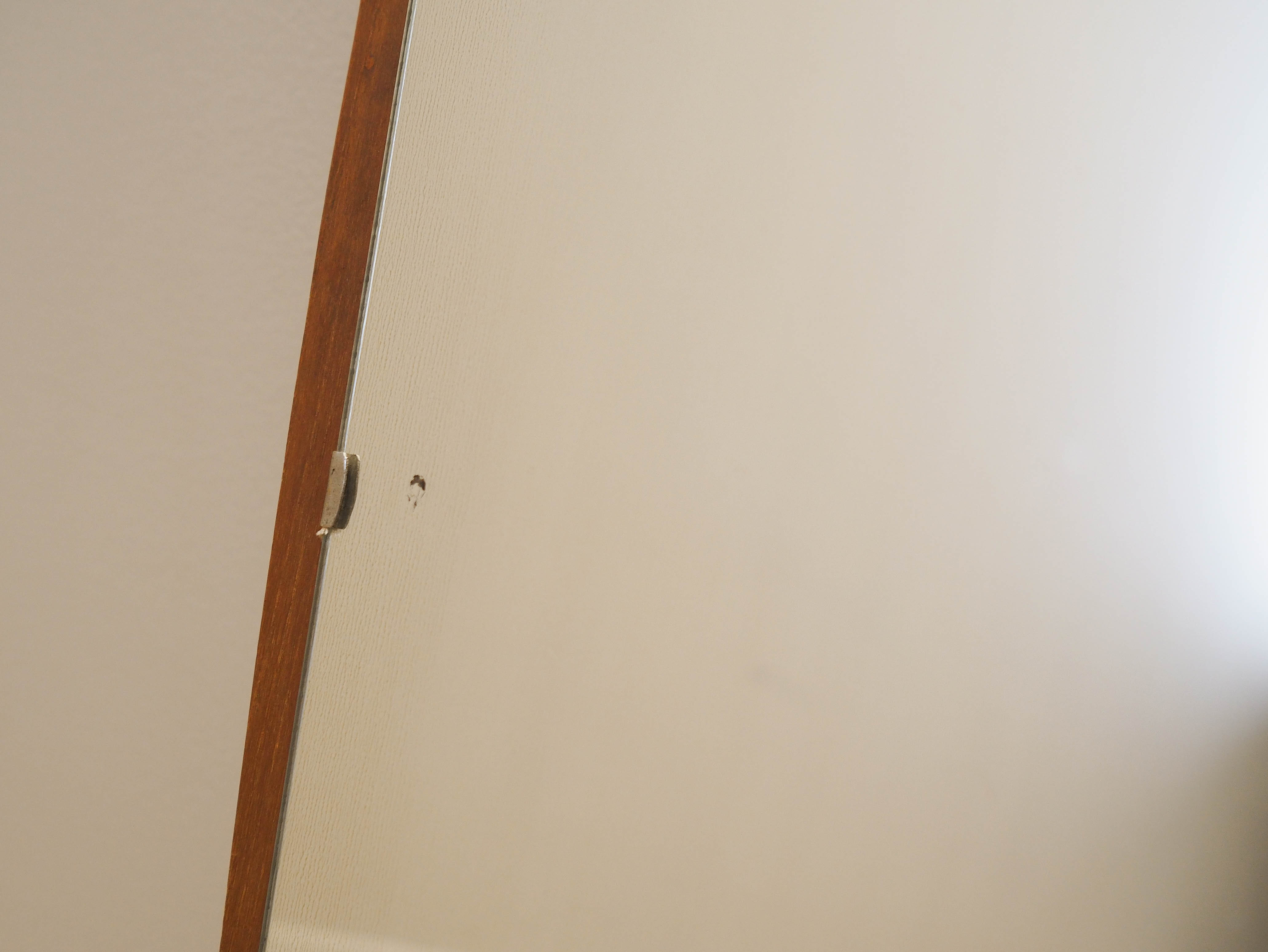 Specchio con cornice in teak anni '70