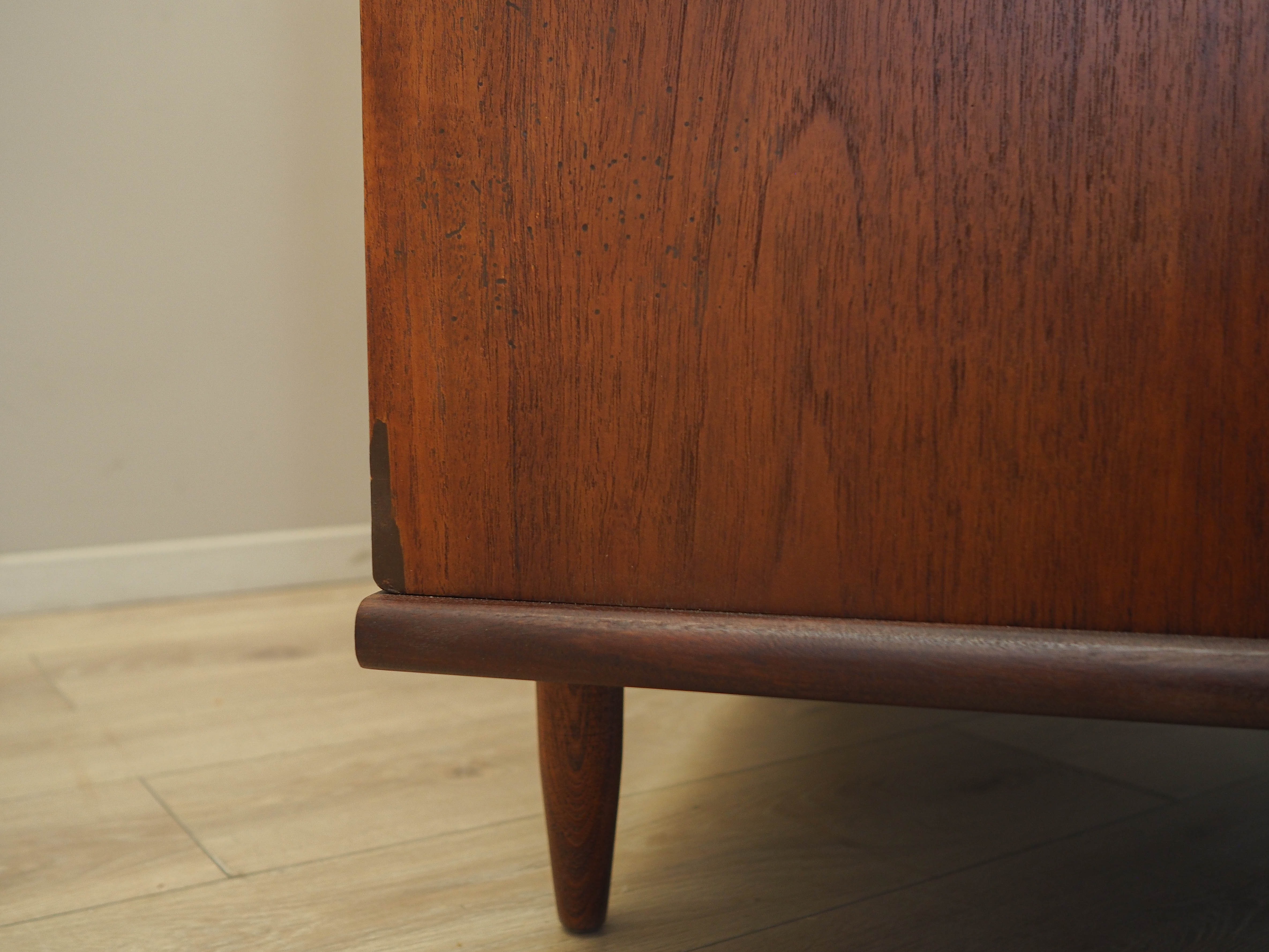 Teak Kleiderschrank 1960er Jahre Grau Braun