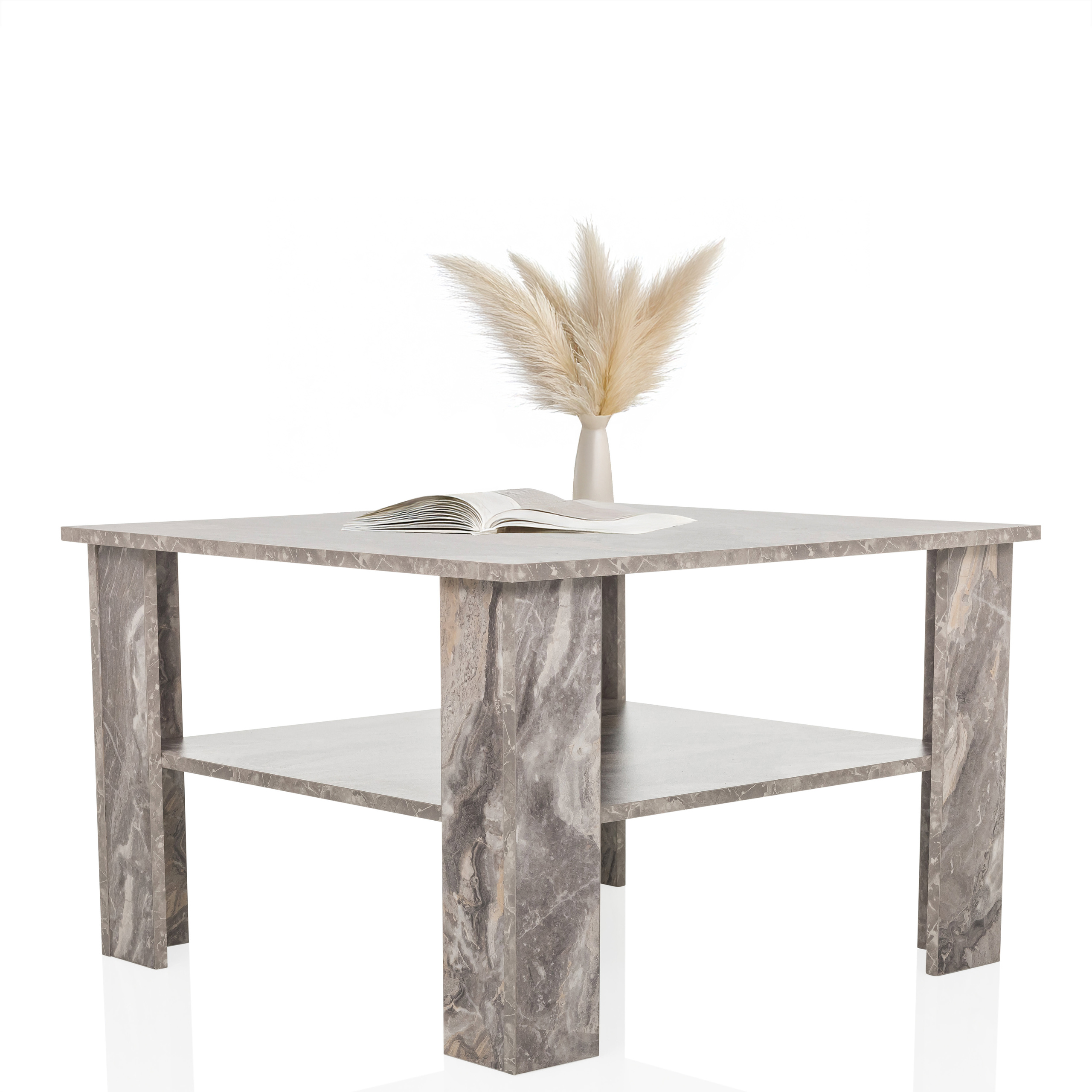 BISMO Couchtisch in Marmoroptik Grau